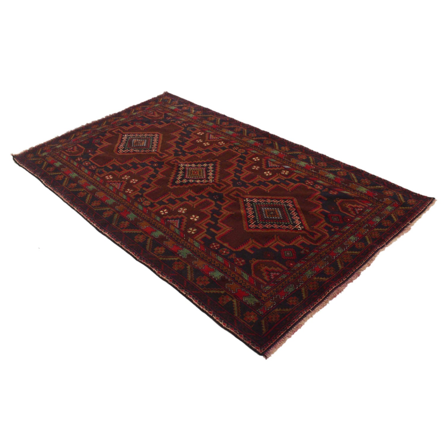 Multi Color Baluchi Rug 4' 0" x 6' 8" ft / 122 x 204 cm - No. G35410