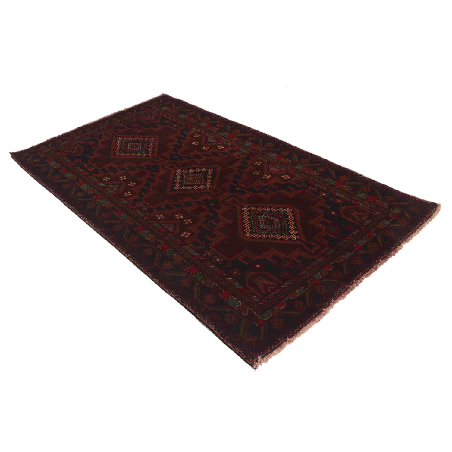Multi Color Baluchi Rug 4' 0" x 6' 8" ft / 122 x 204 cm - No. G35410