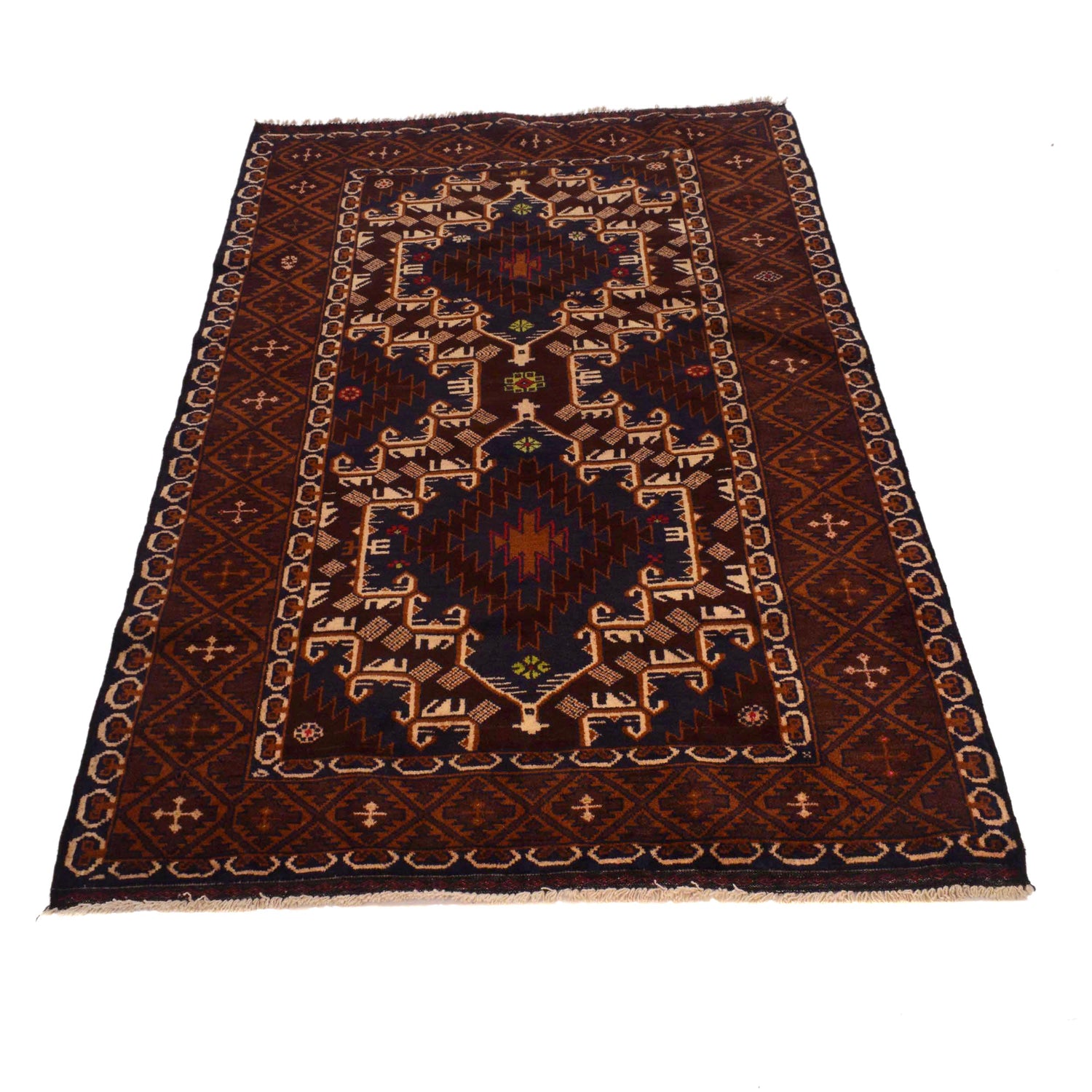 Traditional Baloch Rug 3' 7" x 5' 9" ft / 108 x 176 cm - No. G35412