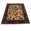 Beige Color War Rug 3' 5" x 5' 2" ft / 103 x 158 cm - No. G35415