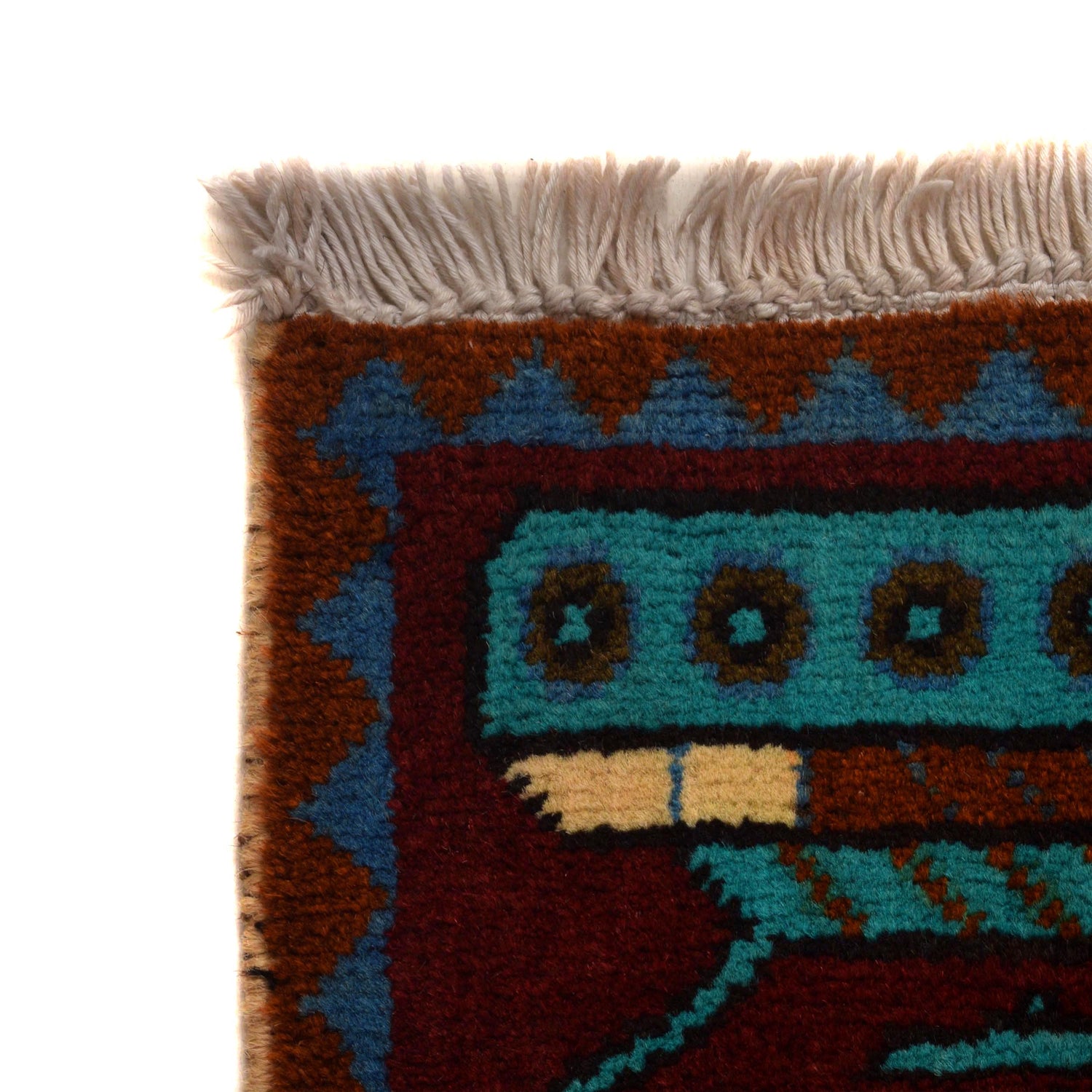 Beige Color War Rug 3' 5" x 5' 2" ft / 103 x 158 cm - No. G35415