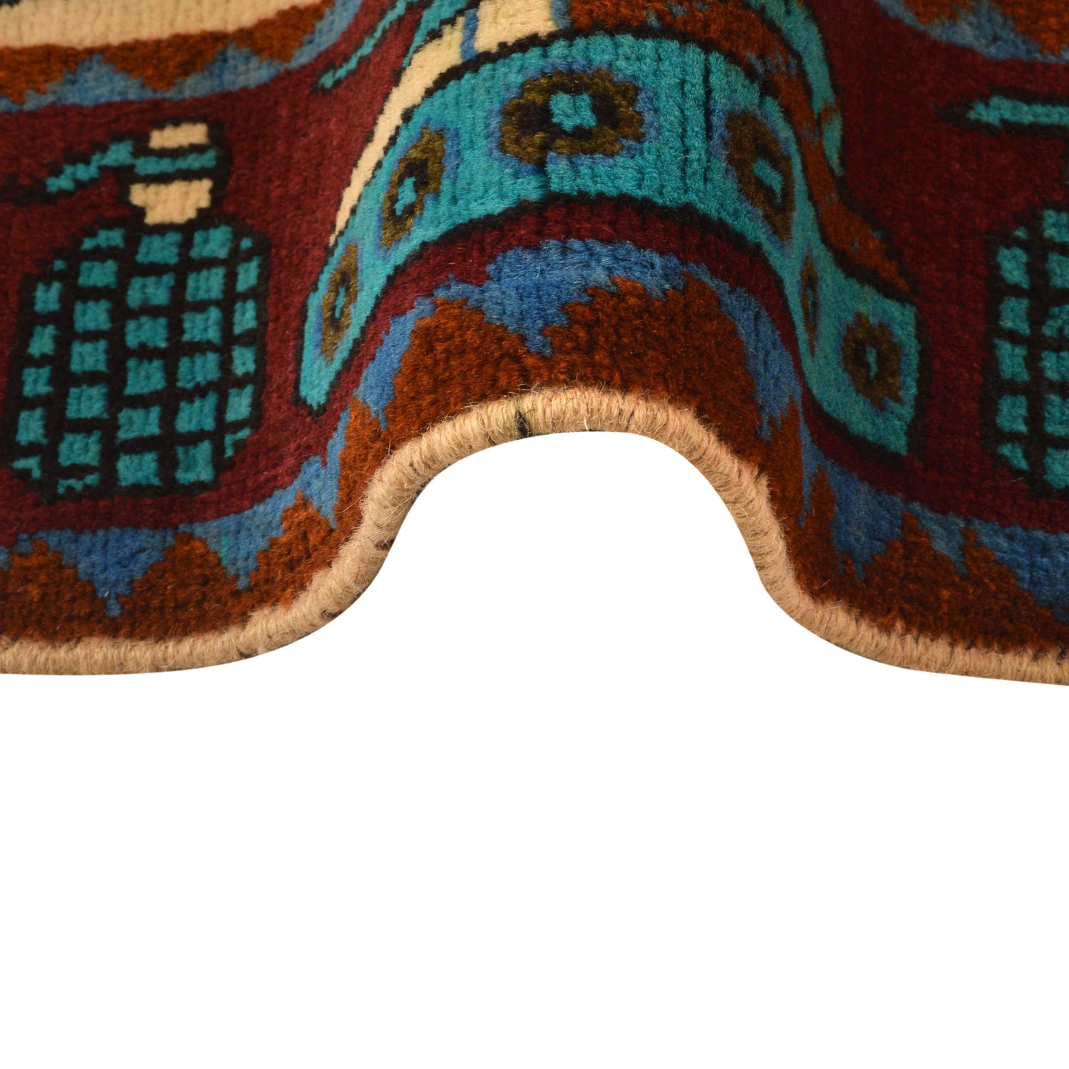 Beige Color War Rug 3' 5" x 5' 2" ft / 103 x 158 cm - No. G35415