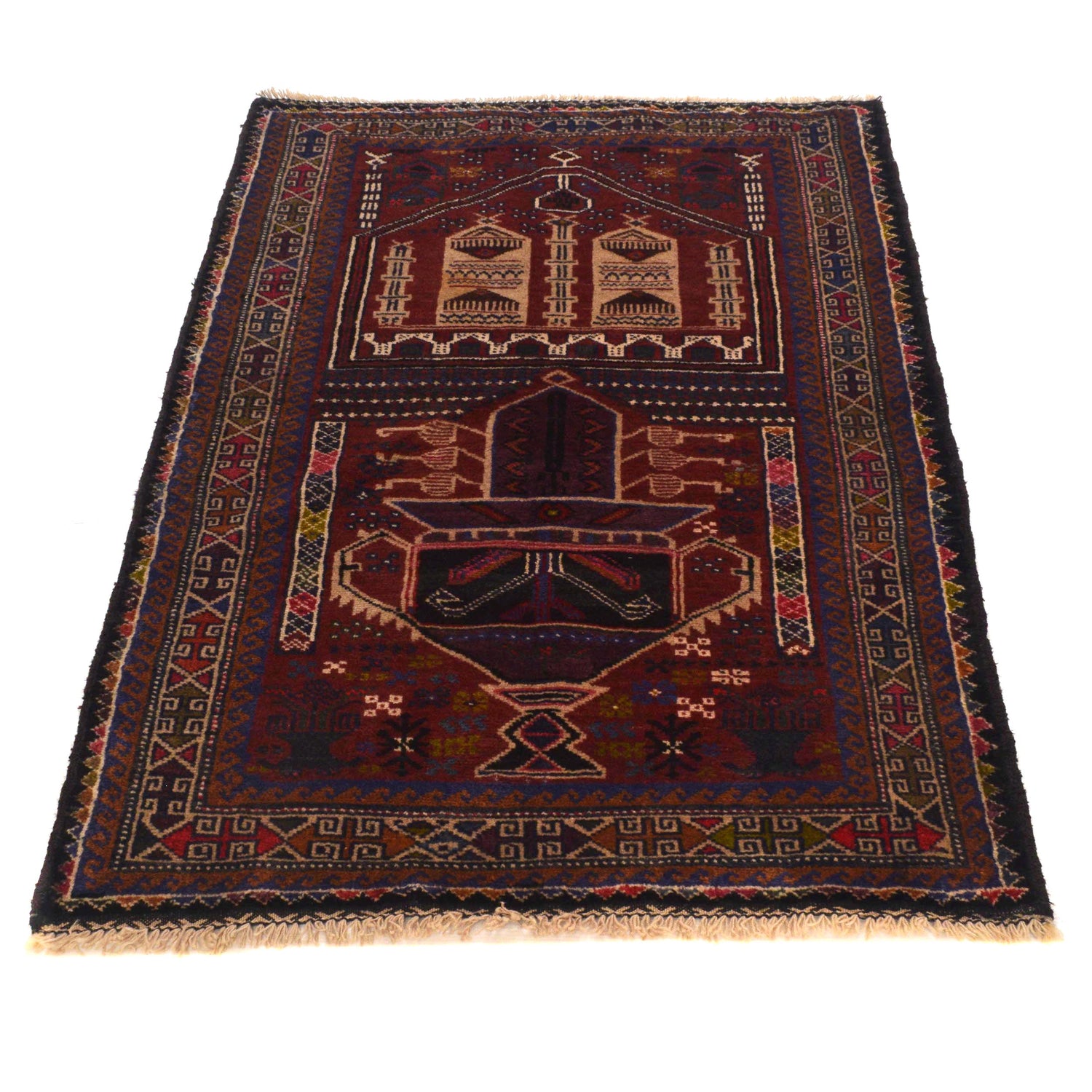 Hand Knotted Prayer Rug 2' 8" x 4' 4" ft / 82 x 132 cm - No. G35427