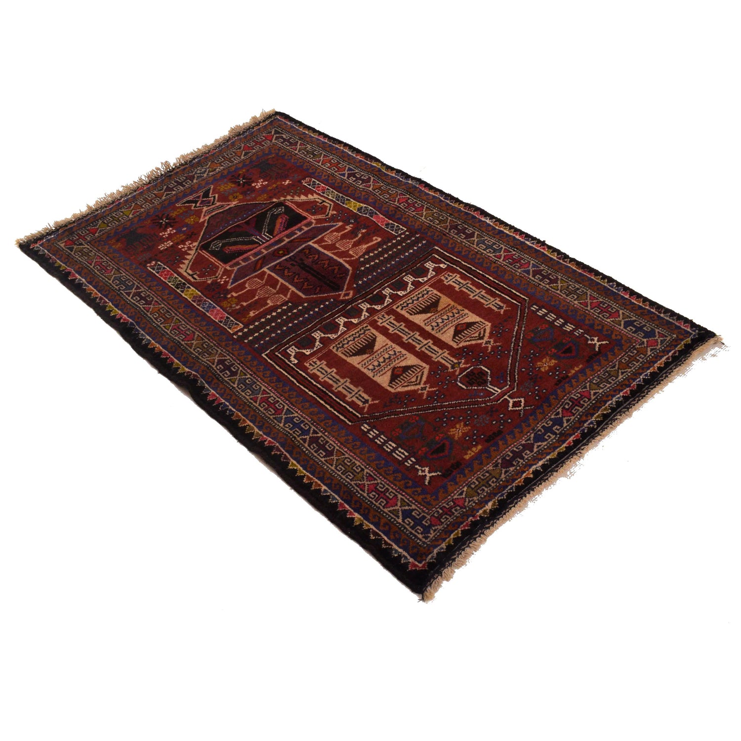 Hand Knotted Prayer Rug 2' 8" x 4' 4" ft / 82 x 132 cm - No. G35427