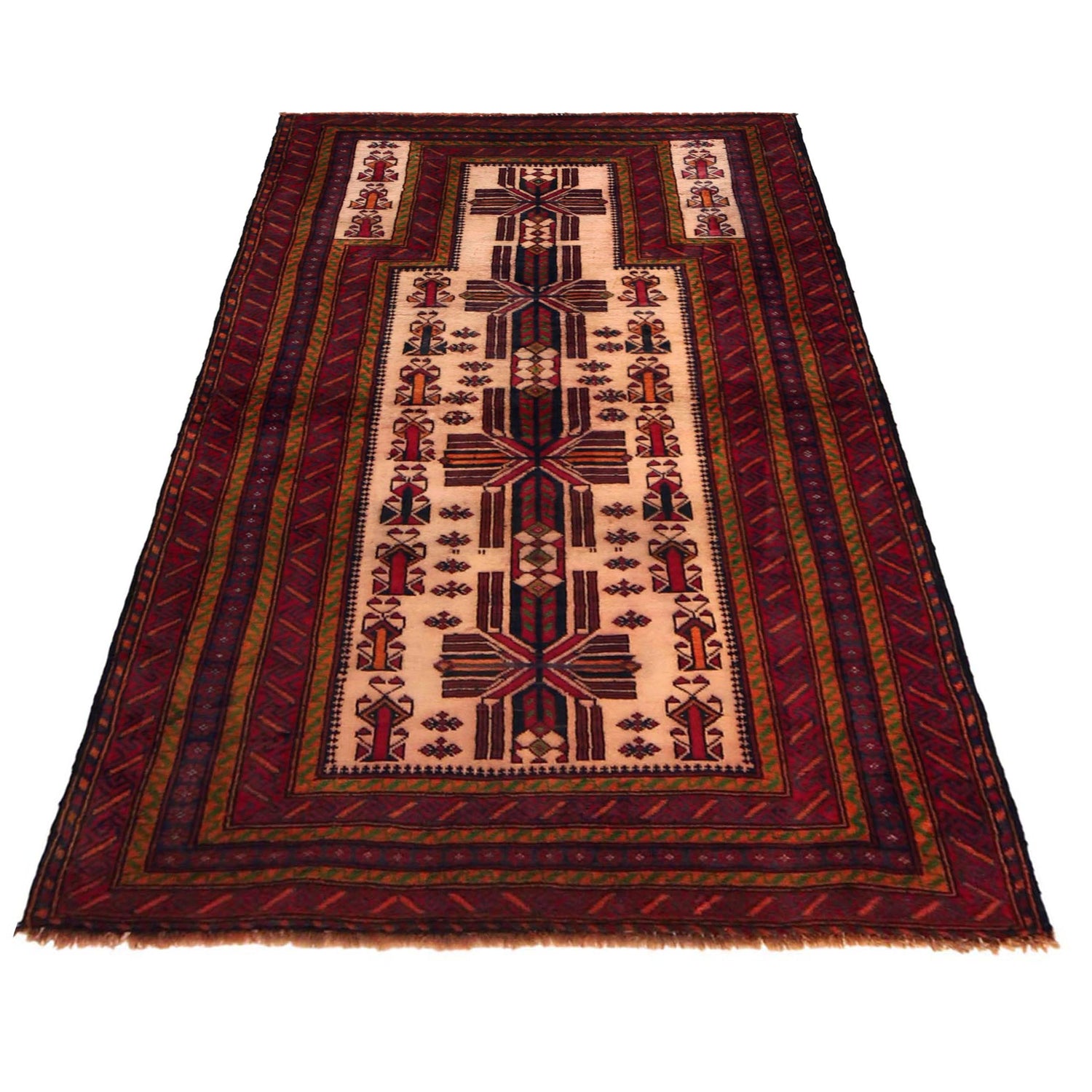 Beige Color Prayer Rug 2' 11" x 4' 10" ft / 89 x 148 cm -No. G35429