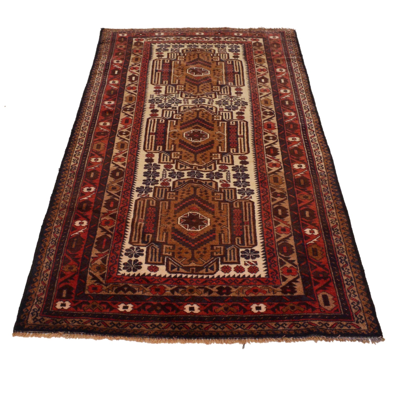 Handmade Baluchi Rug 3' 5" x 6' 6" ft / 105 x 198 cm - No. G35434