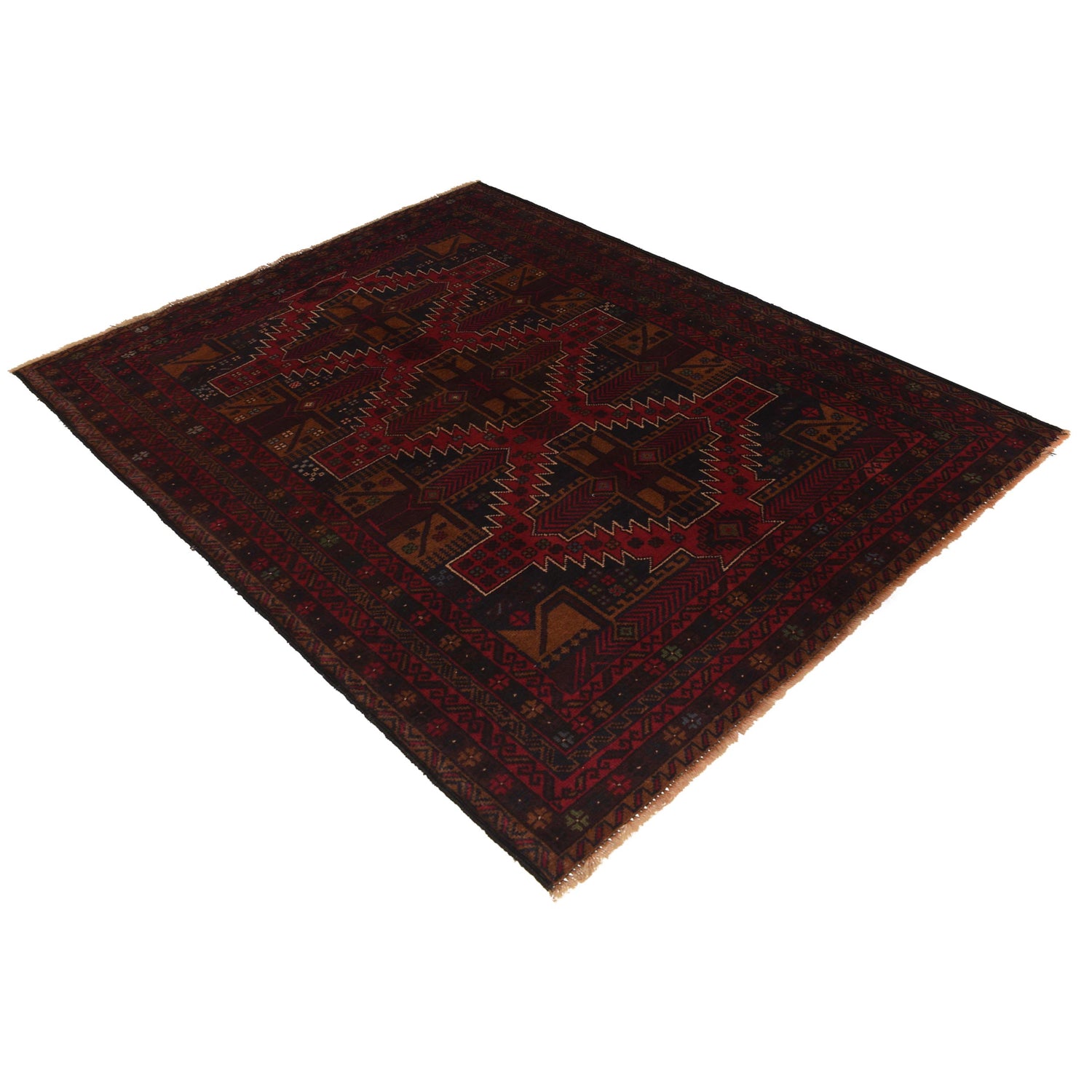 Handmade Baluchi Rug 4' 2" x 5' 10" ft / 128 x 178 cm - No. G35505