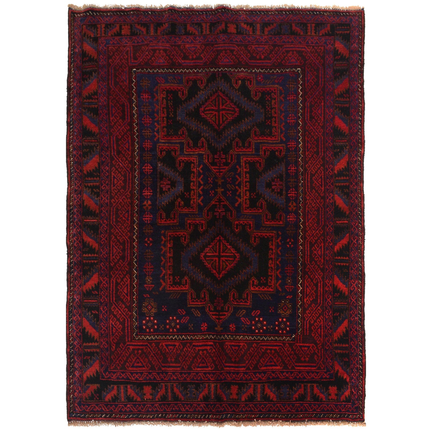 Baluch Short Rug  4' 4" x 6' 0" ft / 131 x 183 cm - No. G35507