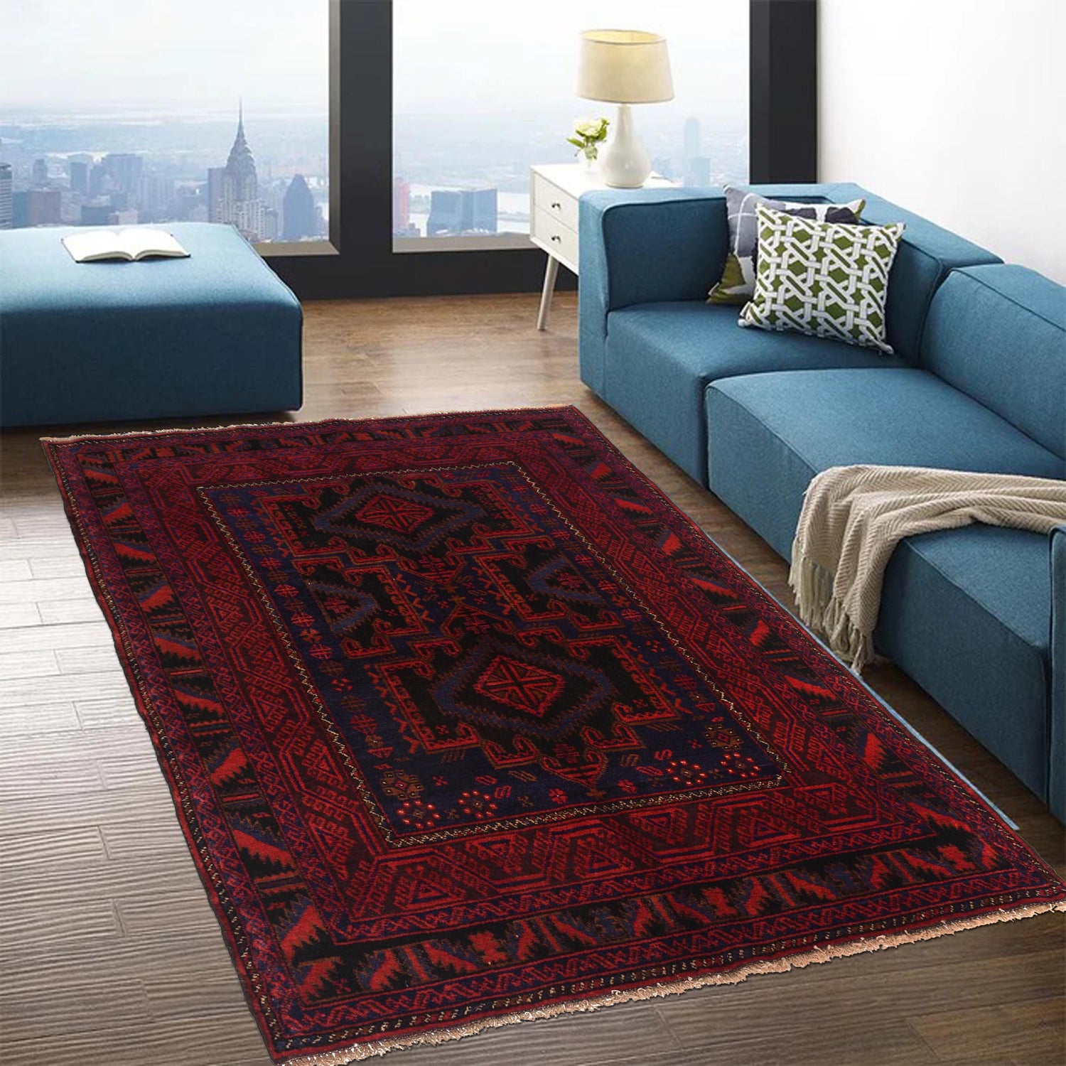 Baluch Short Rug  4' 4" x 6' 0" ft / 131 x 183 cm - No. G35507