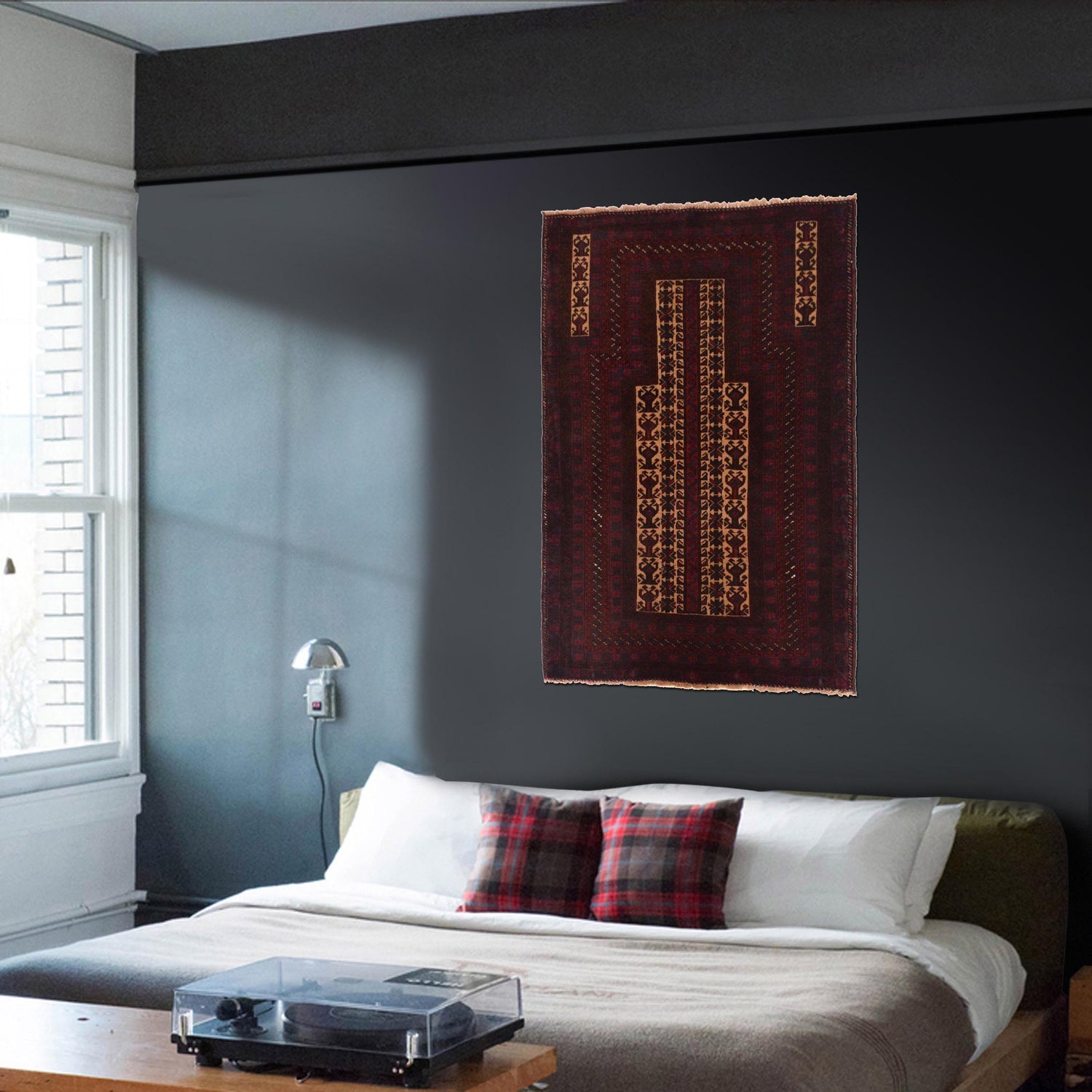 Muslim Prayer Rug 3' 0" x 4' 8" ft / 91 x 141 cm -No. G35508