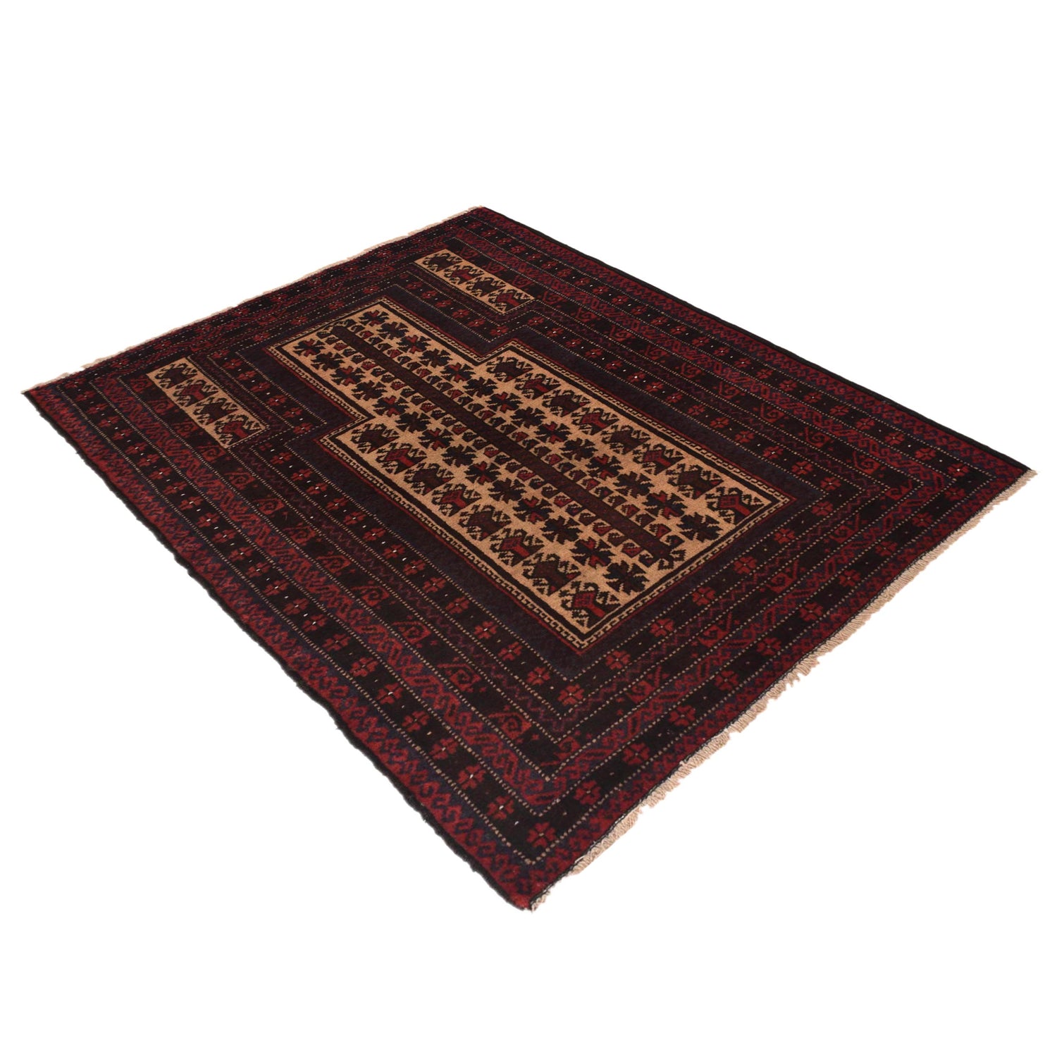 Small Prayer Carpet 2' 10" x 4' 2" ft / 87 x 127 cm - No. G35509