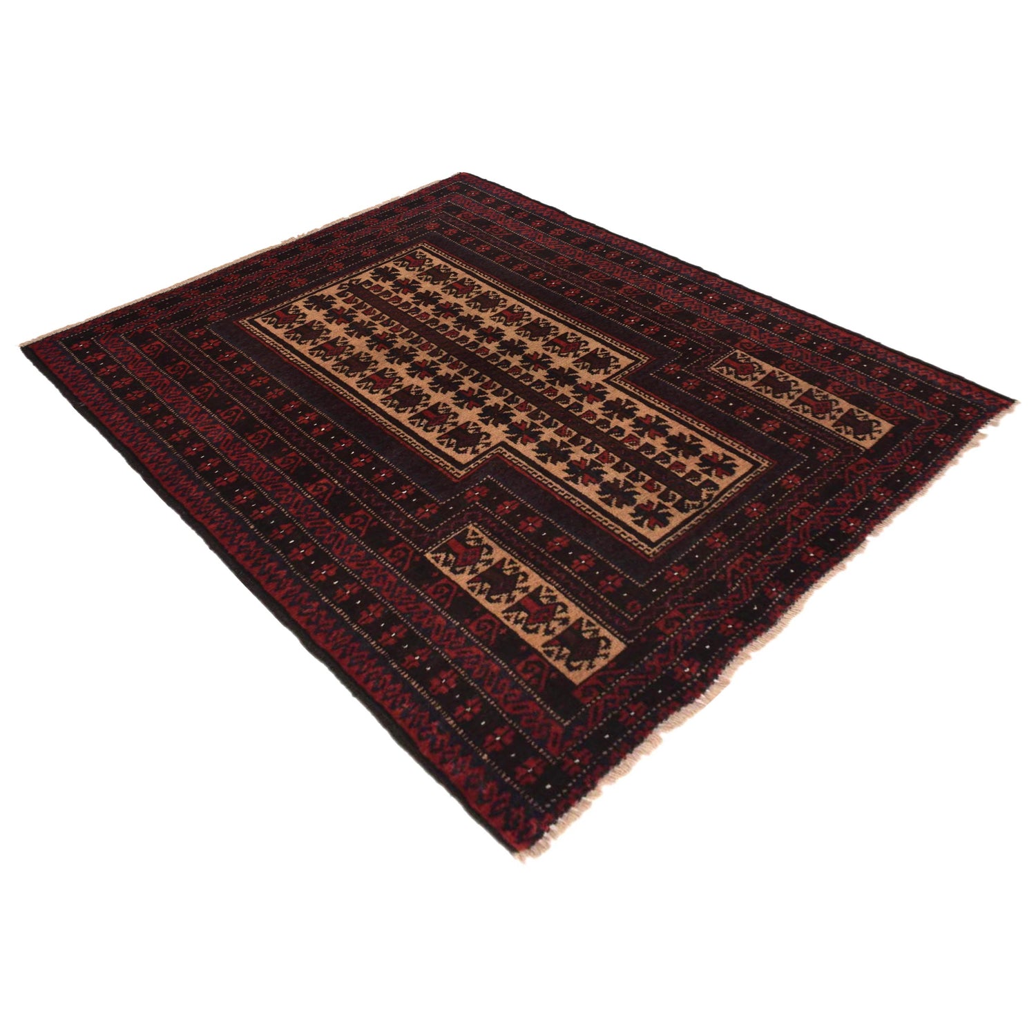 Small Prayer Carpet 2' 10" x 4' 2" ft / 87 x 127 cm - No. G35509