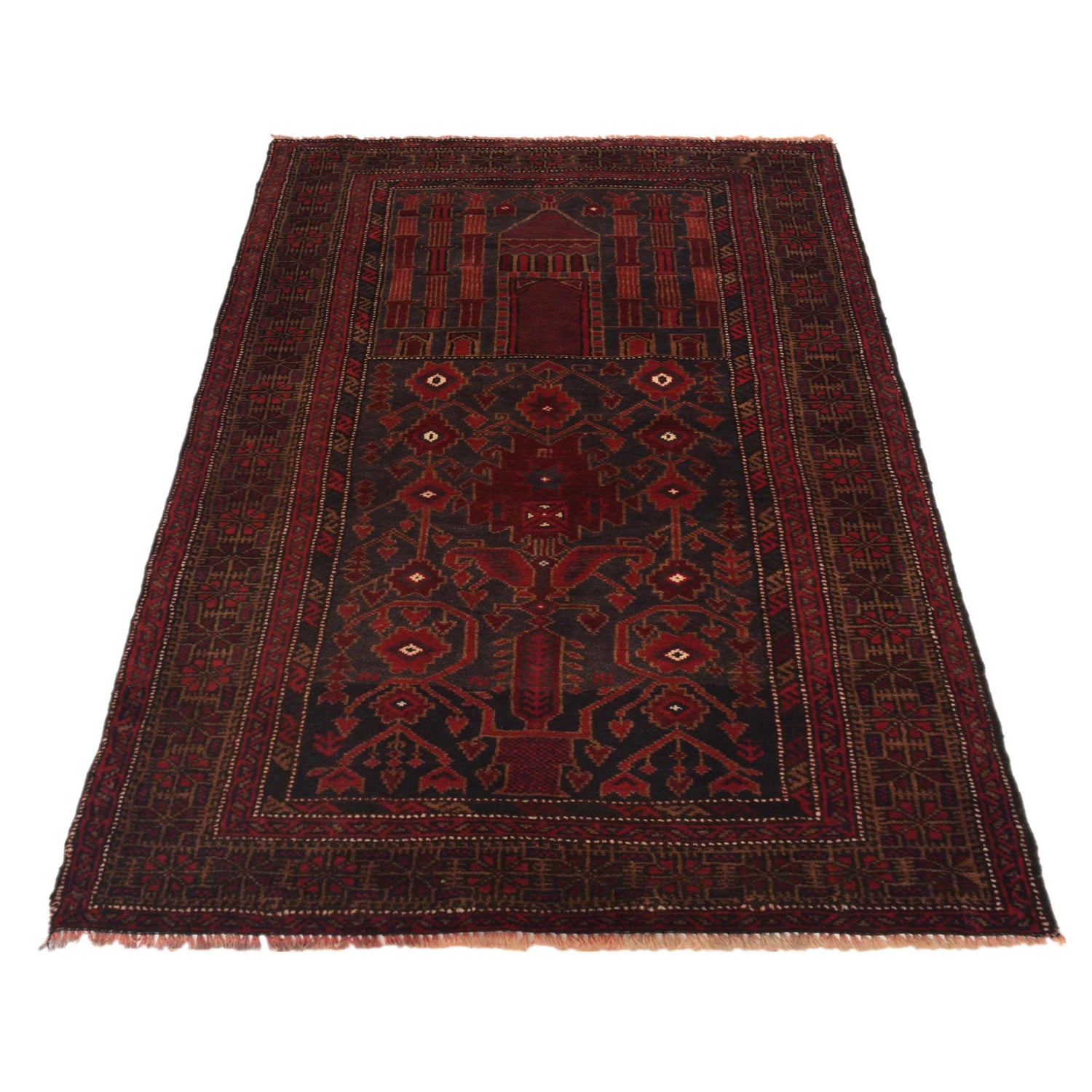 Small Prayer Carpet 2' 8" x 4' 6" ft / 82 x 138 cm -No. G35510