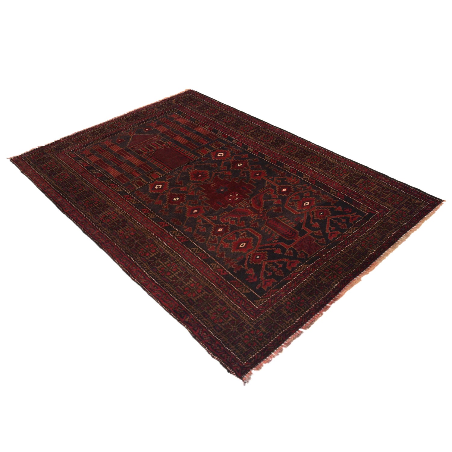 Small Prayer Carpet 2' 8" x 4' 6" ft / 82 x 138 cm -No. G35510