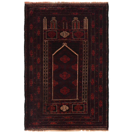 Hand Knotted Prayer Rug 2' 9" x 4' 11" ft / 85 x 151 cm -No. G35513