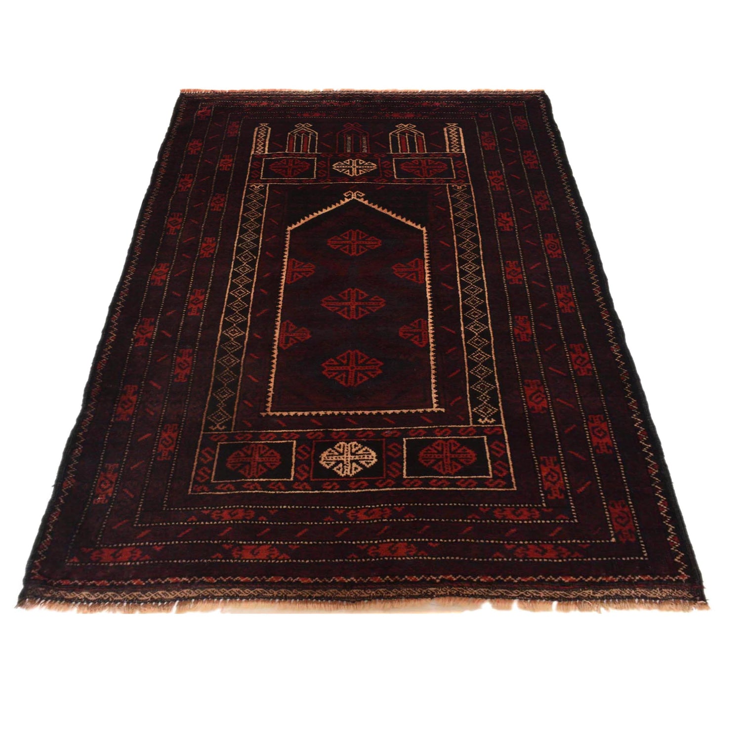 Hand Knotted Prayer Rug 2' 9" x 4' 11" ft / 85 x 151 cm -No. G35513