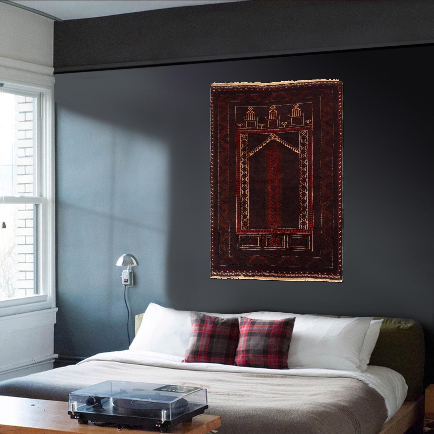 Hand Knotted Prayer Rug 2' 11" x 4' 4" ft / 90 x 131 cm - No. G35515