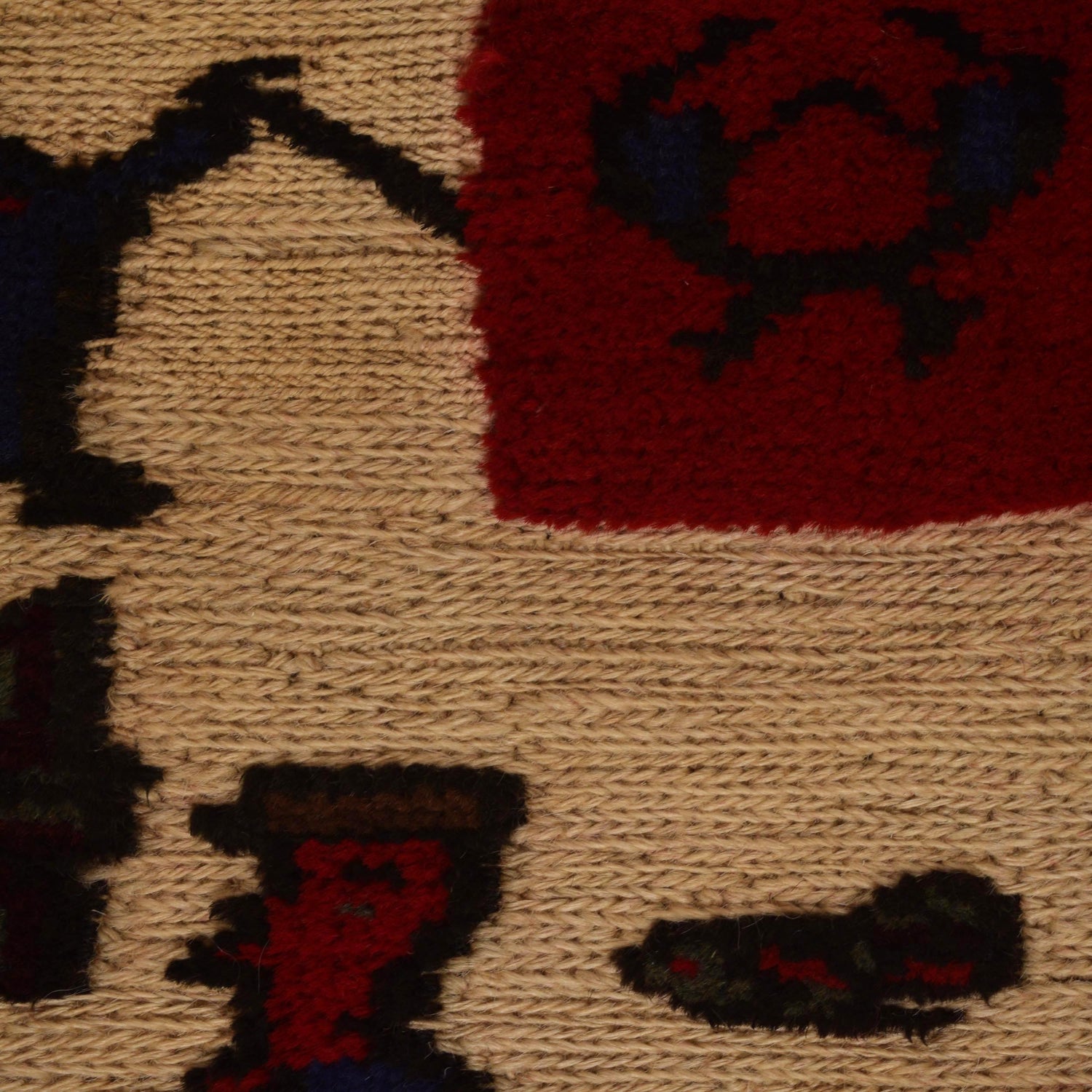 Hand Made Animal Pictorial Area Carpet 2' 9" x 3' 9" ft / 85 x 114 cm - No. G35521