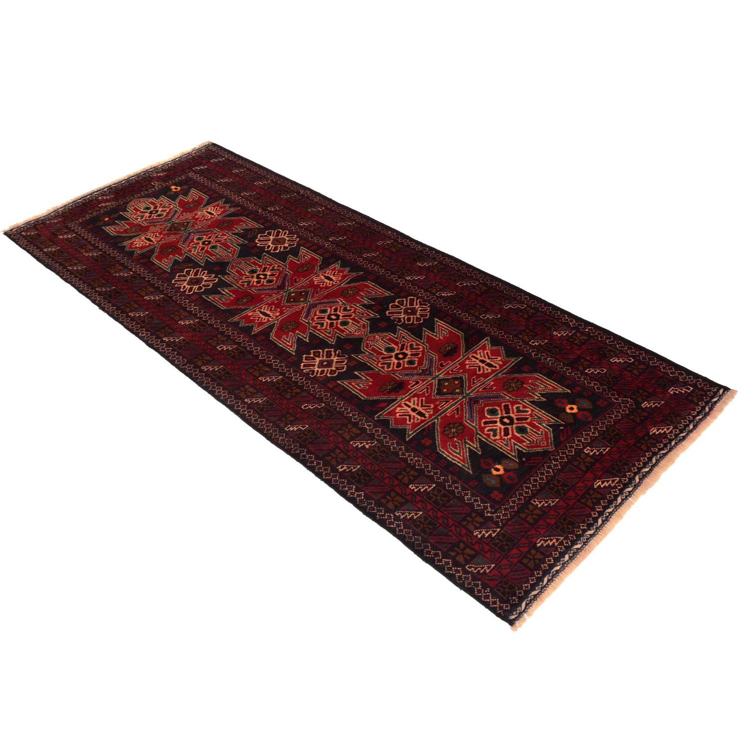 Red Color Baloch Runner 2' 9" x 7' 0" ft / 85 x 213 cm - No. G35522