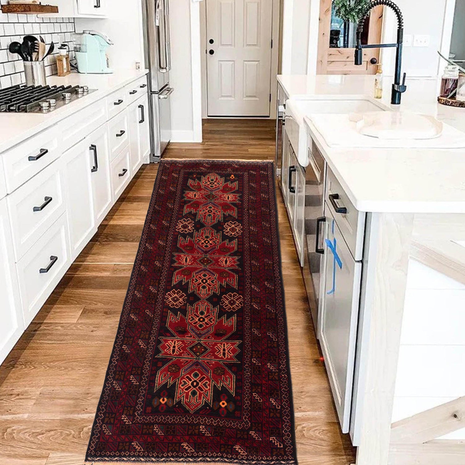 Red Color Baloch Runner 2' 9" x 7' 0" ft / 85 x 213 cm - No. G35522