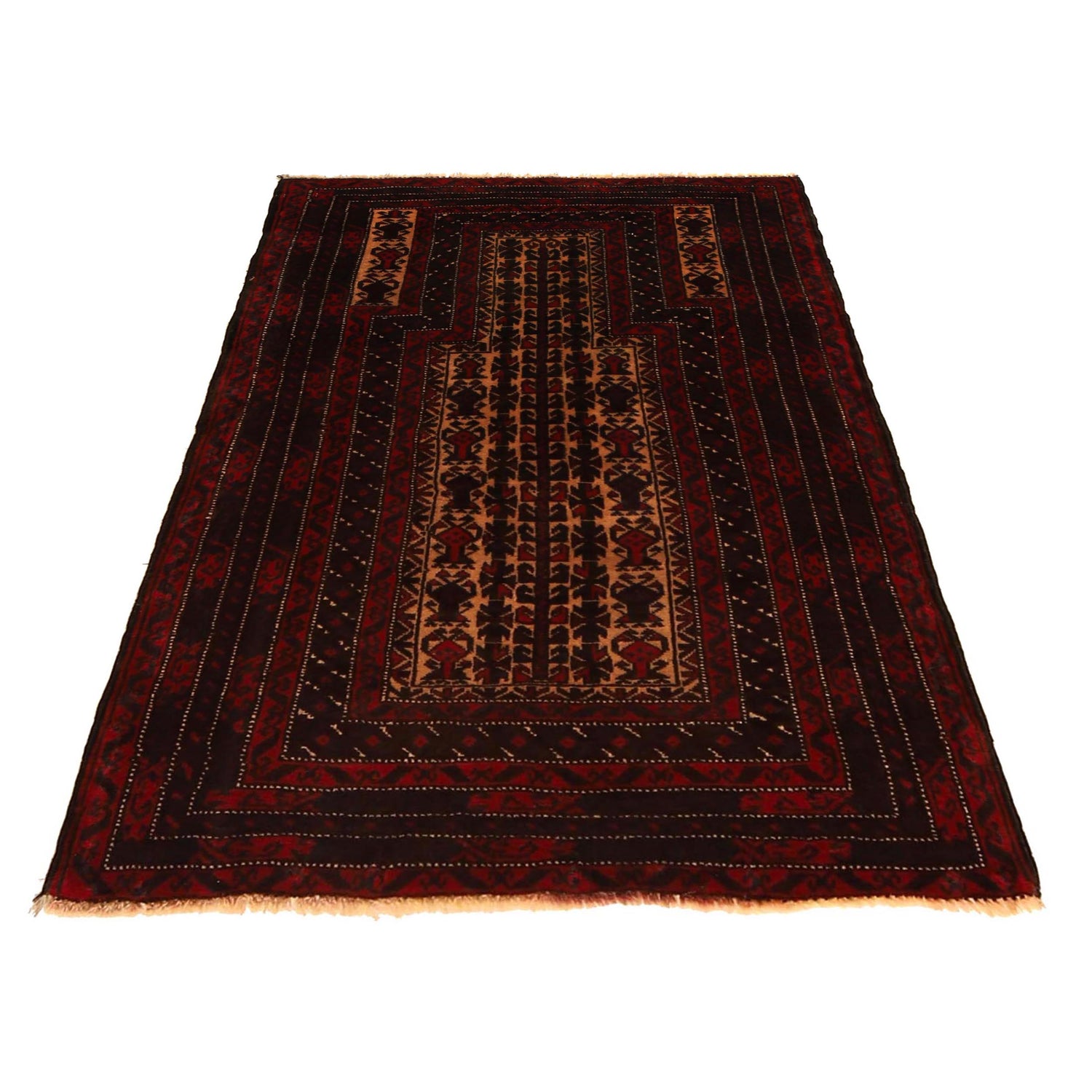 Muslim Prayer Rug 2' 10" x 4' 2" ft / 86 x 128 cm - No. G35629