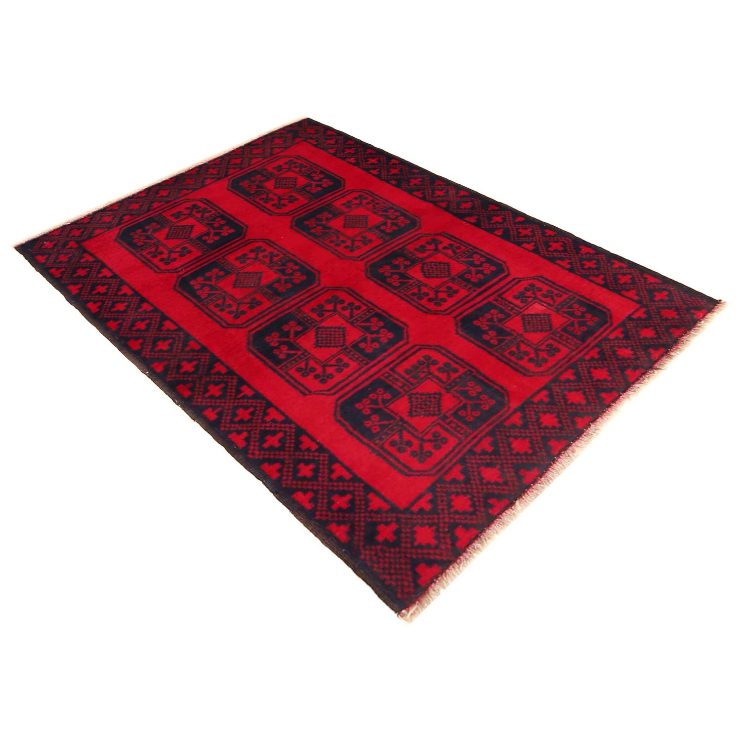 Red Color Baluchi Rug 3' 0" x 4' 6" ft / 92 x 138 cm - No. G35826