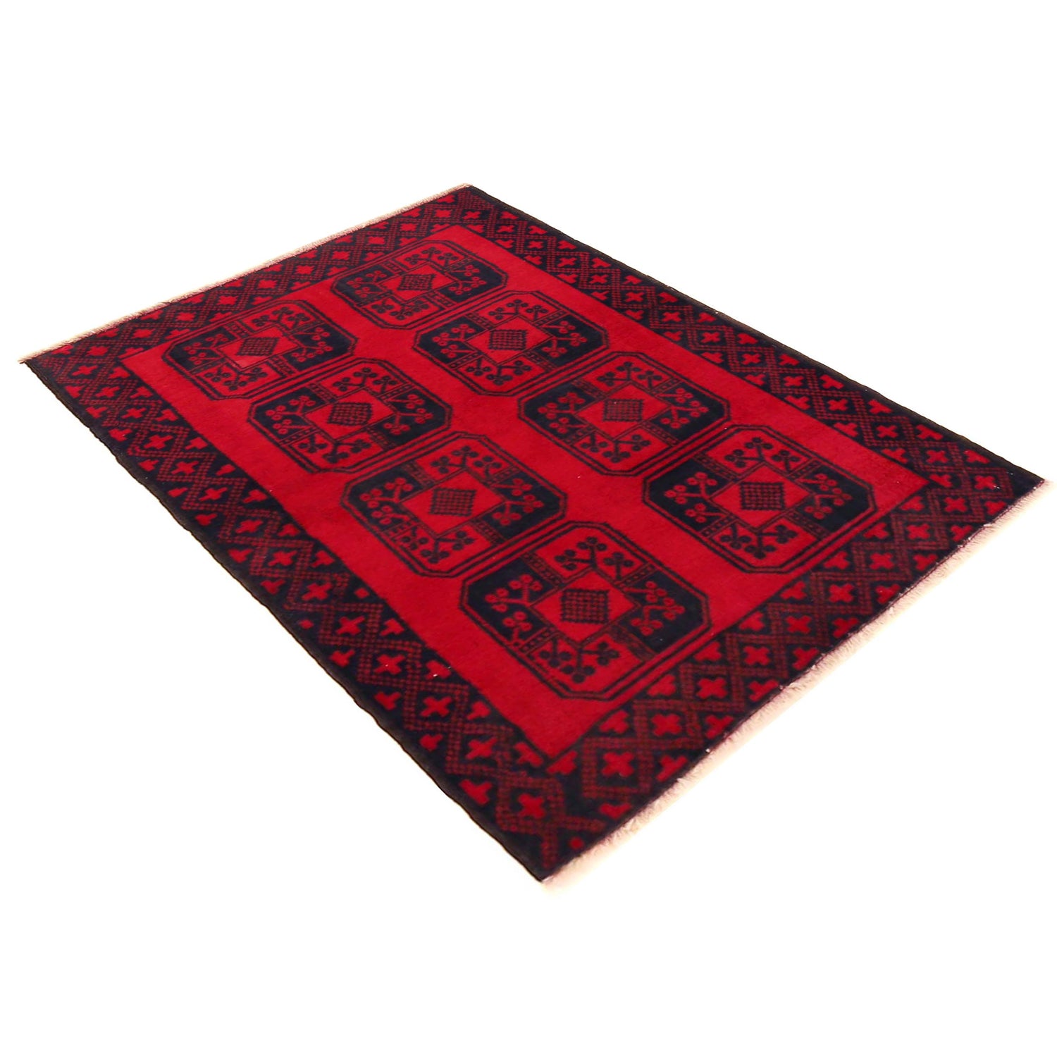Red Color Baluchi Rug 3' 0" x 4' 6" ft / 92 x 138 cm - No. G35826