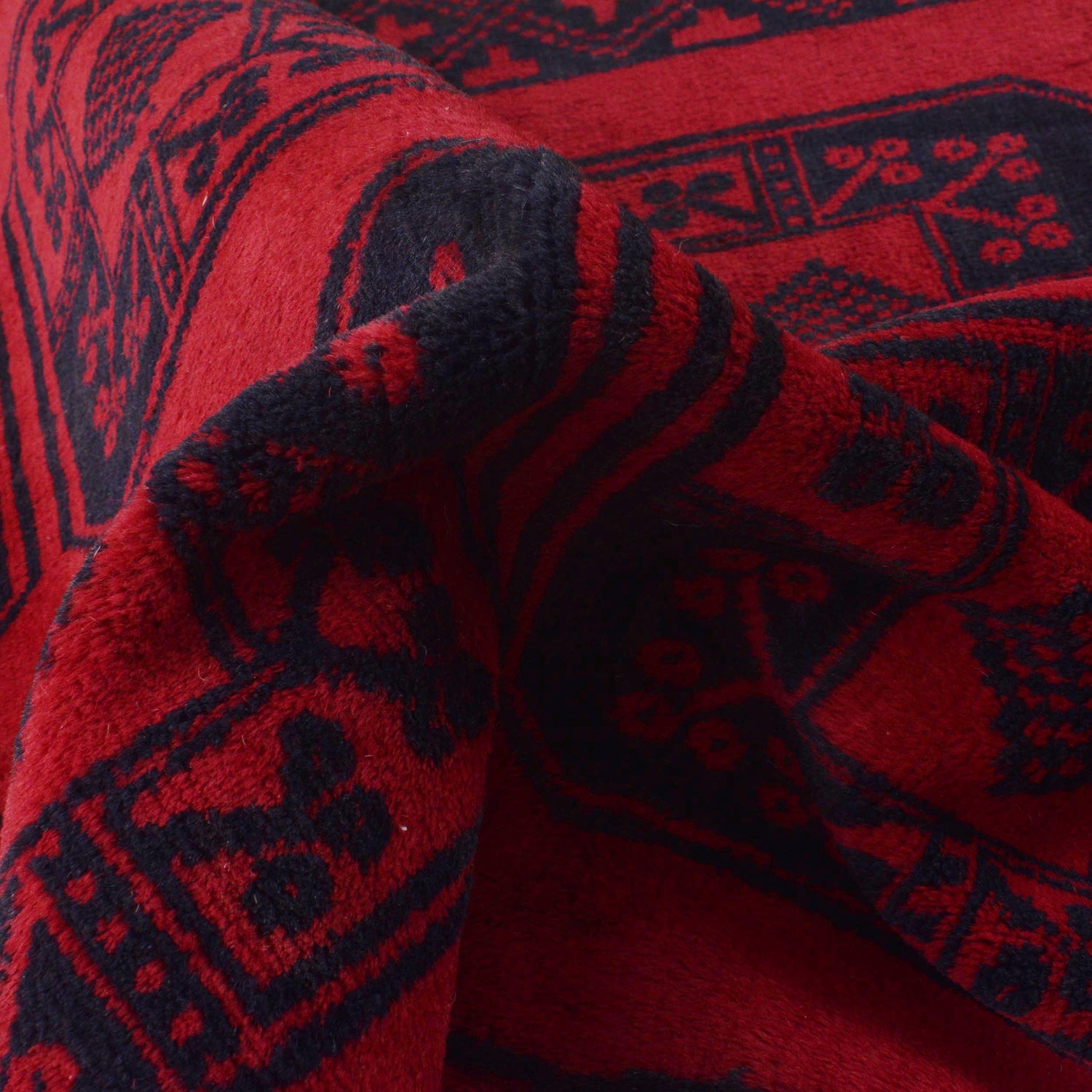 Red Color Baluchi Rug 3' 0" x 4' 6" ft / 92 x 138 cm - No. G35826