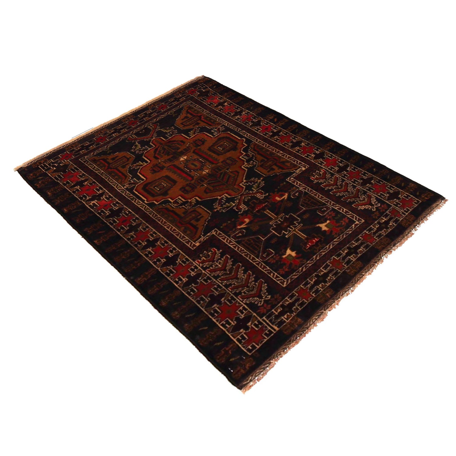 Islamic Prayer Carpet 2' 10" x 4' 1" ft / 86 x 124 cm - No. G35859