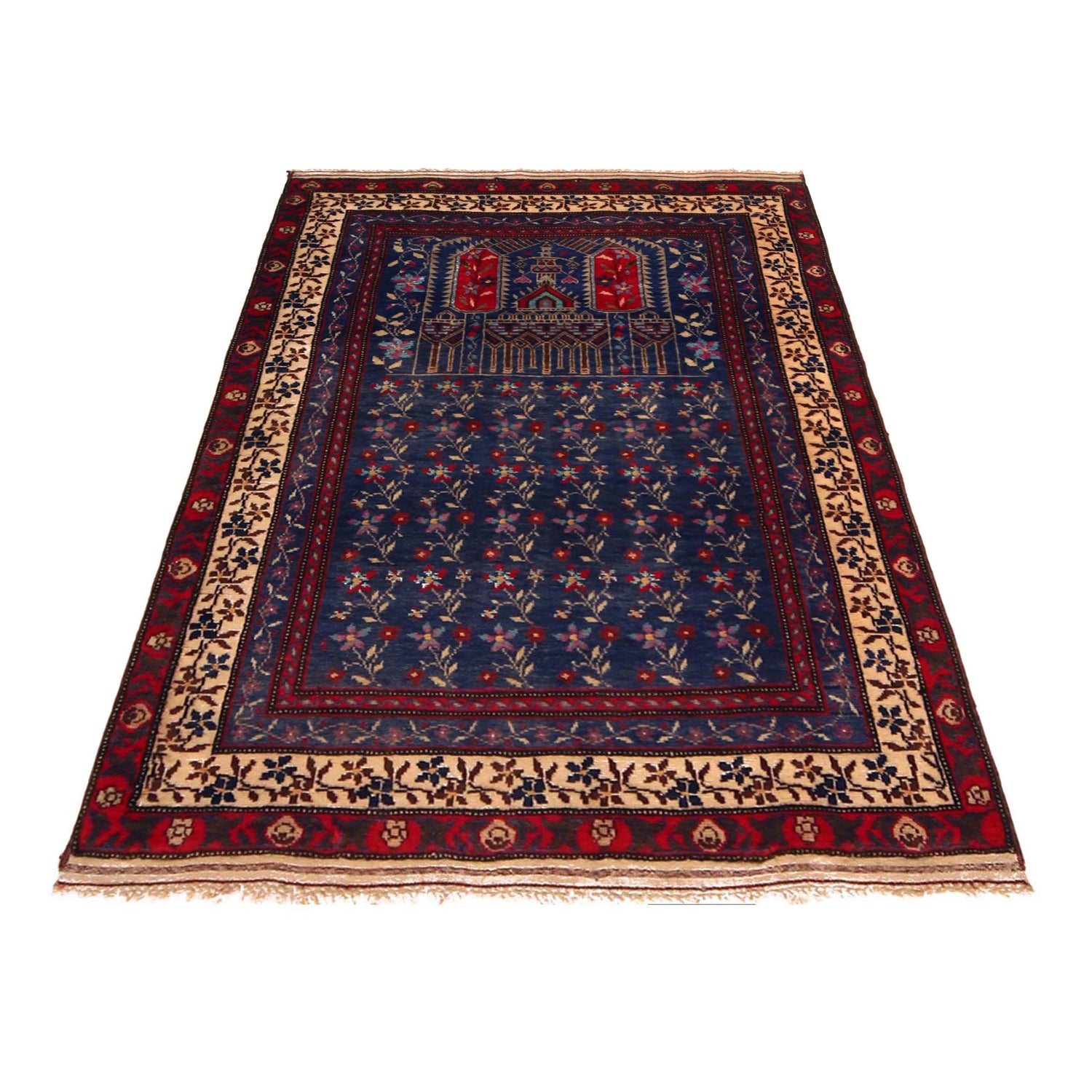 Islamic Prayer Carpet 3' 1" x 4' 7" ft / 95 x 140 cm -No. G35860