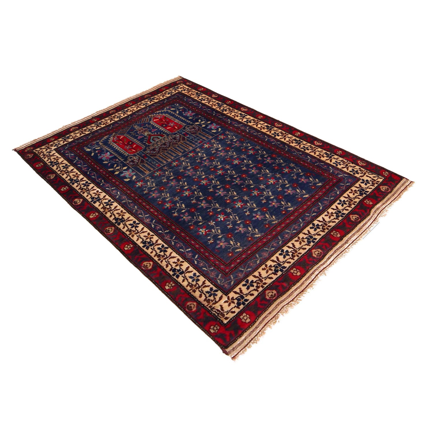 Islamic Prayer Carpet 3' 1" x 4' 7" ft / 95 x 140 cm -No. G35860
