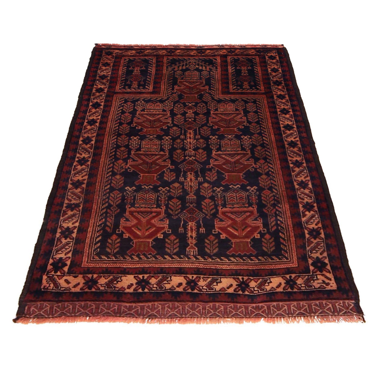 Muslim Prayer Rug 2' 9" x 4' 7" ft / 85 x 139 cm -No. G35862