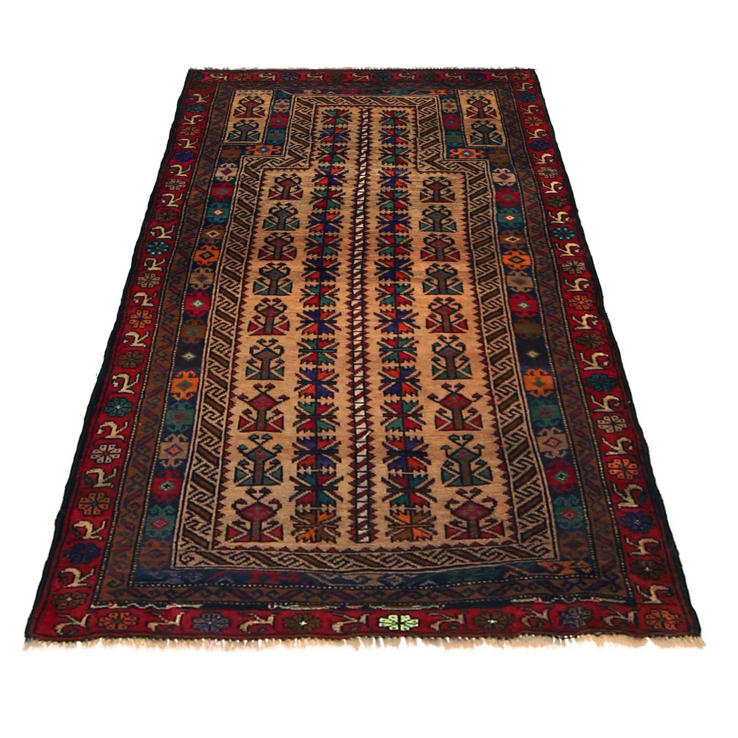 Small Prayer Carpet 2' 8" x 4' 8" ft / 82 x 143 cm -No. G35863