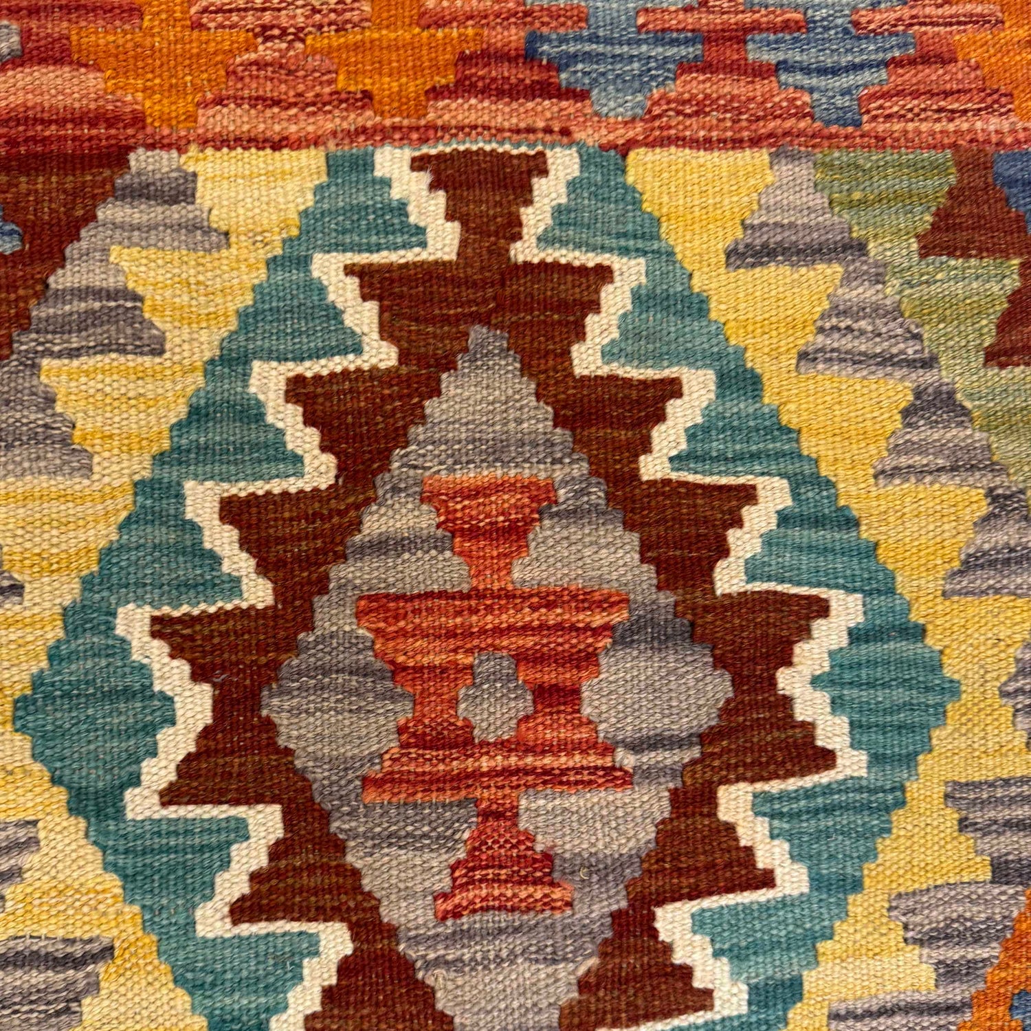 Hand Knotted Afghan Style Kilim 2' 7" x 4' 8" ft / 80 x 141 cm - No. G36668