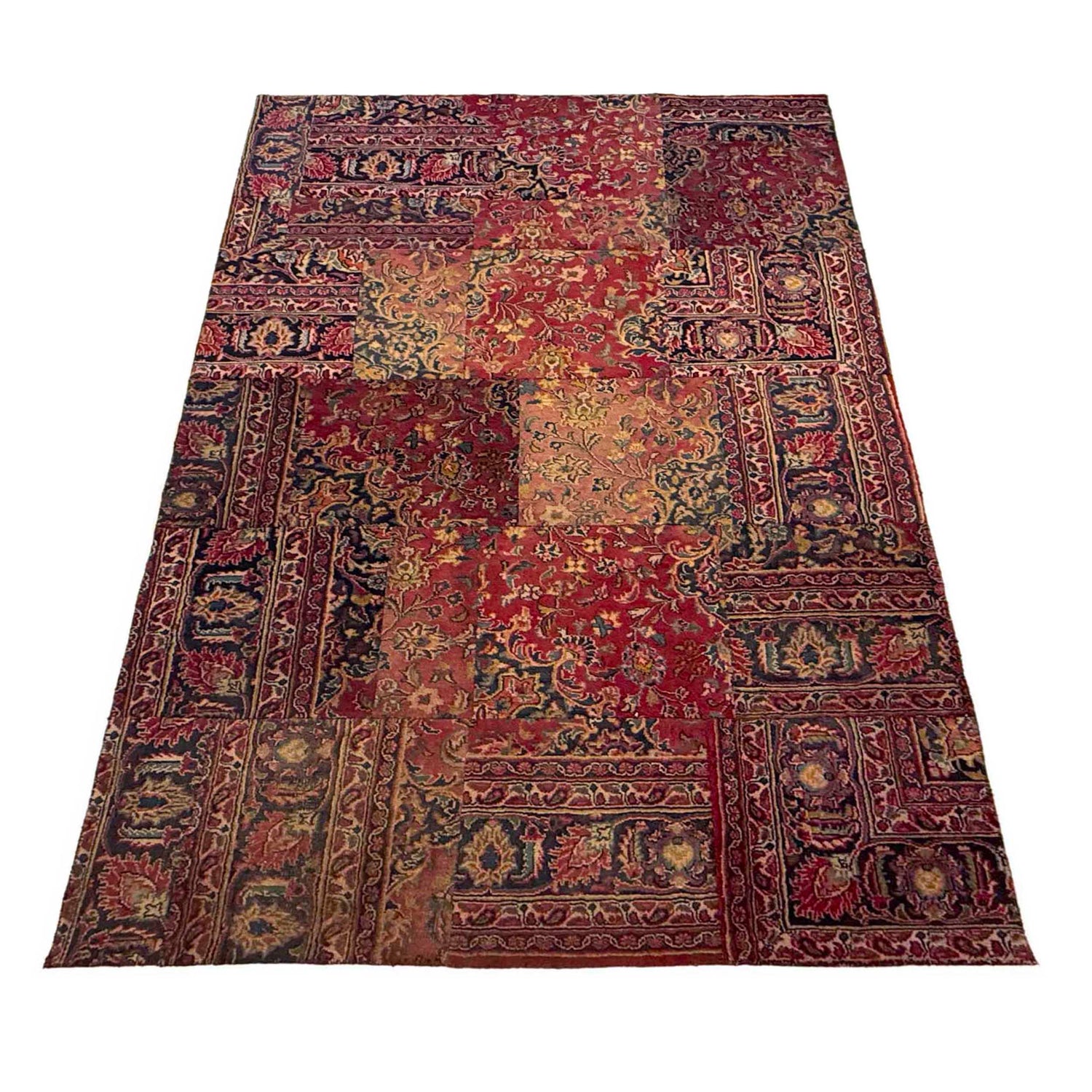 Handmade Vintage Patchwork Area Rug 5' 0" x 7' 10" ft / 138 x 253 cm - No. G36688