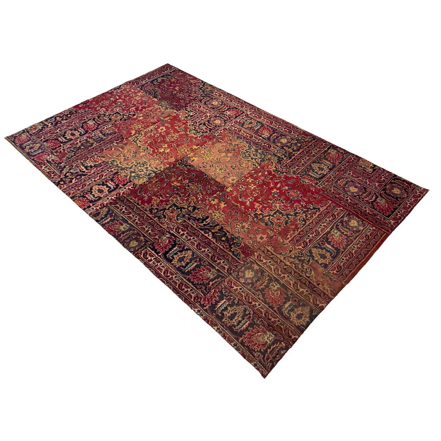 Handmade Vintage Patchwork Area Rug 5' 0" x 7' 10" ft / 138 x 253 cm - No. G36688
