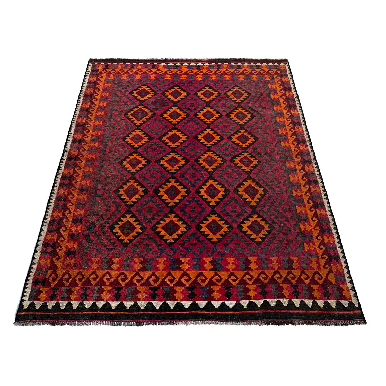Afghan Vintage Kilim 6' 2" x 9' 5" ft / 187 x 287 cm - No. G36711
