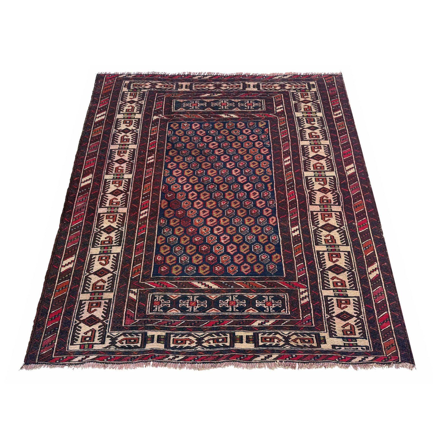 Handmade Maliki Kilim 3' 9" x 4' 1" ft / 114 x 124 cm - No. G36713