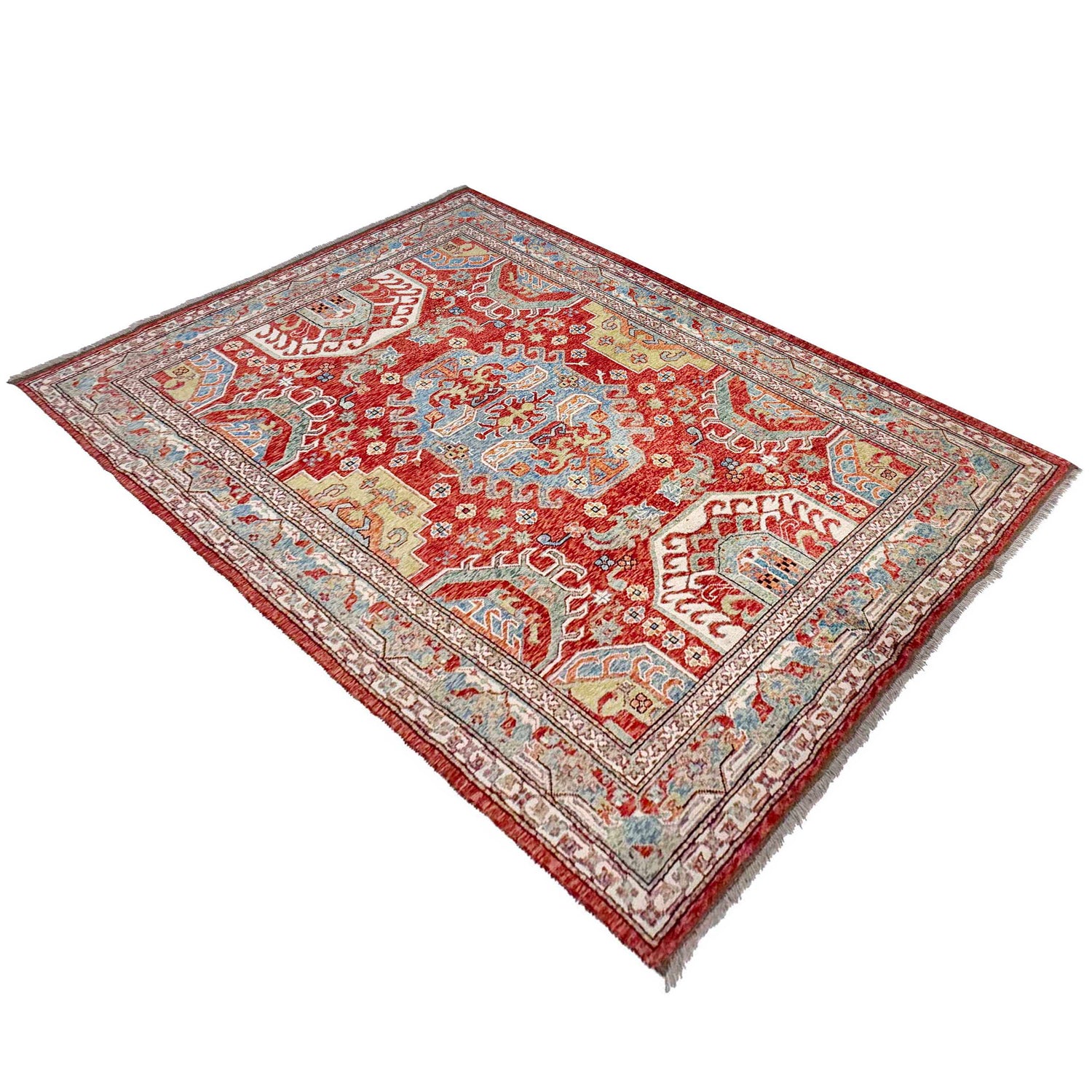 Hand Knotted Persian Heriz Area Rug 6' 9" x 9' 7" ft / 207 x 293 cm - No. G37287