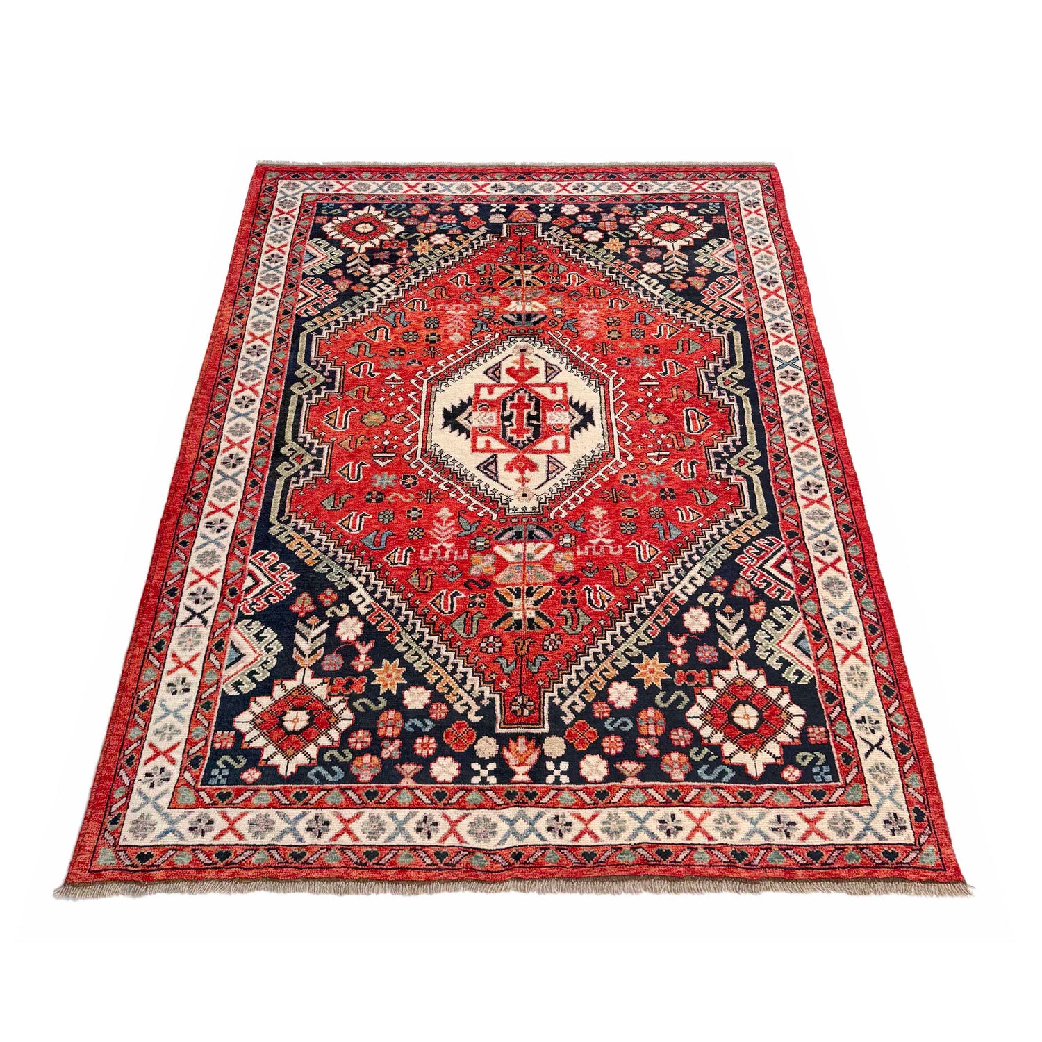 Shirazi Hand Knotted Carpet 6' 7" x 9' 7" ft / 201 x 292 cm - No. G37288