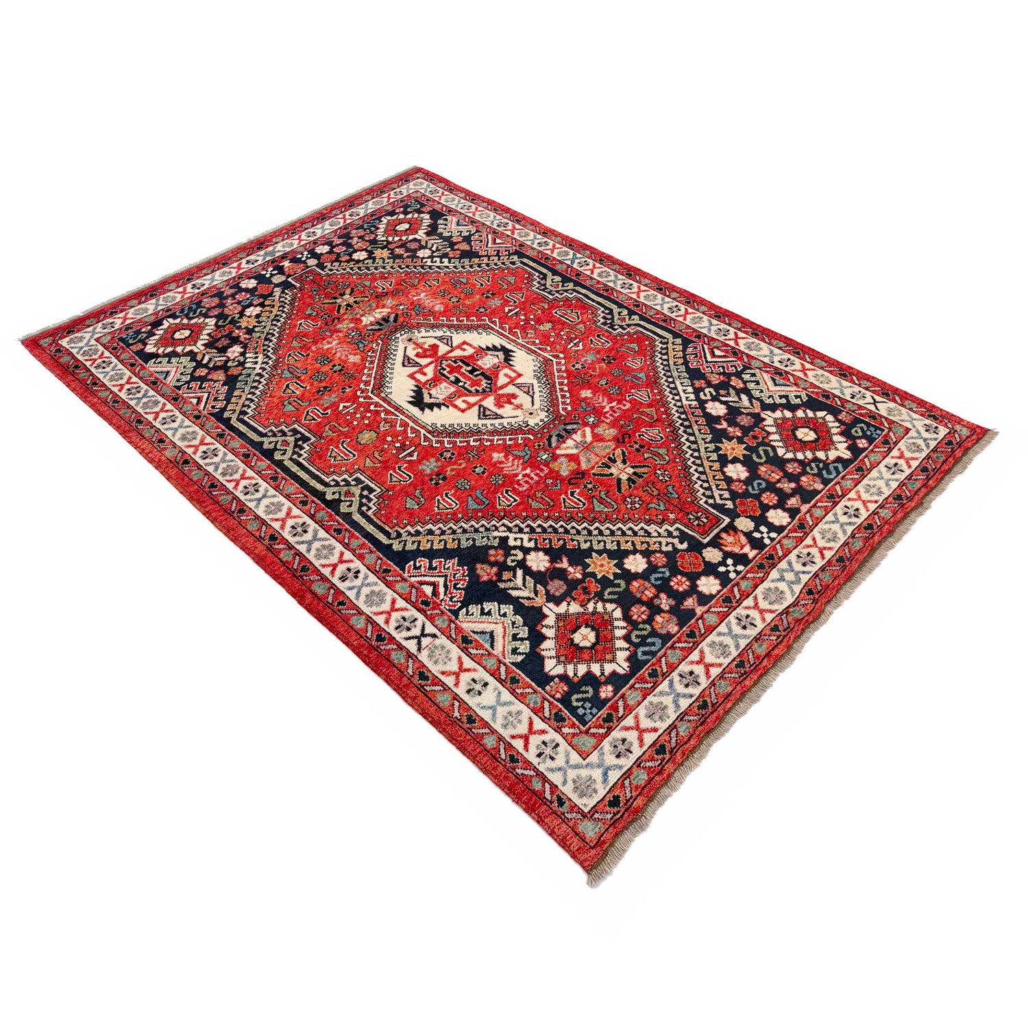 Shirazi Hand Knotted Carpet 6' 7" x 9' 7" ft / 201 x 292 cm - No. G37288