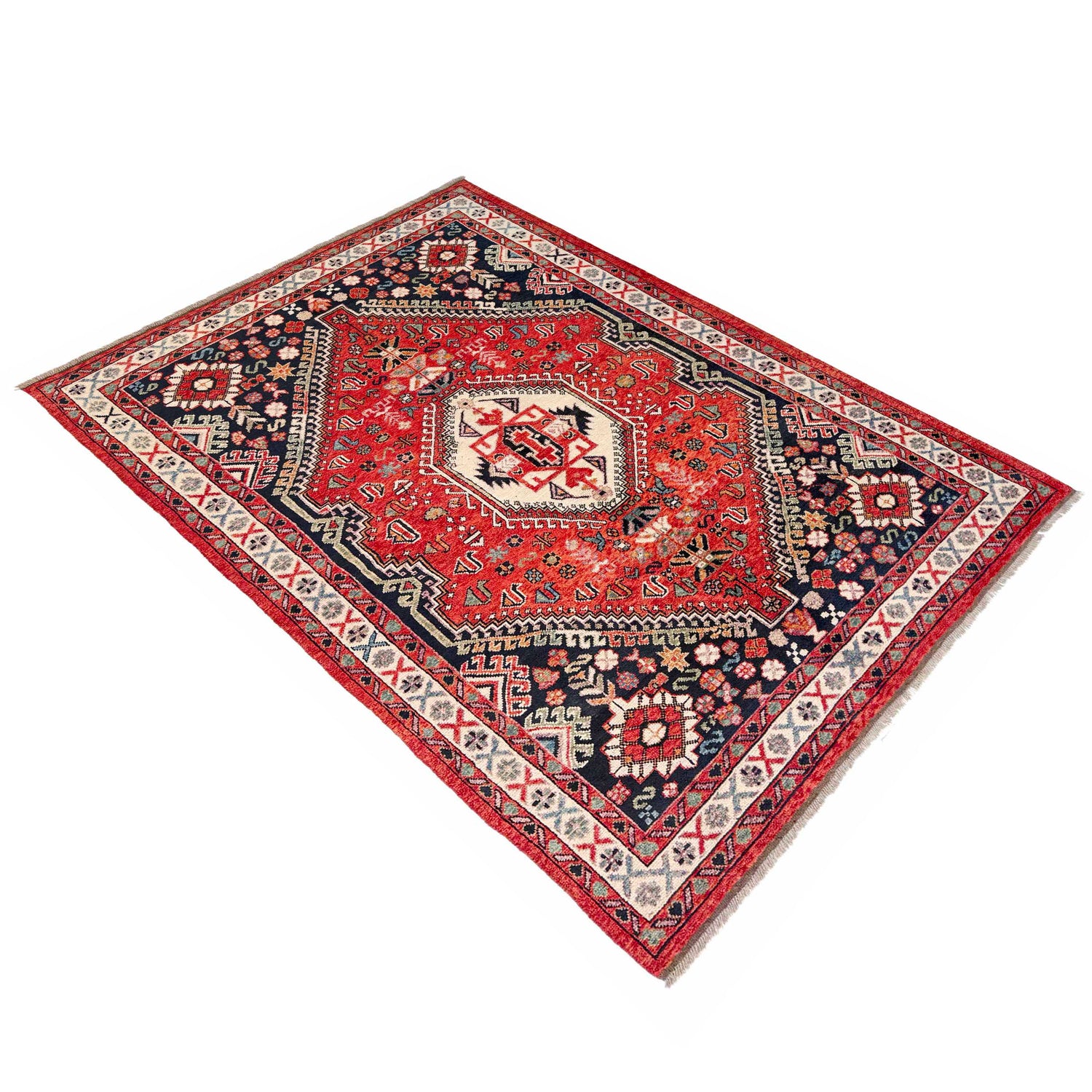 Shirazi Hand Knotted Carpet 6' 7" x 9' 7" ft / 201 x 292 cm - No. G37288
