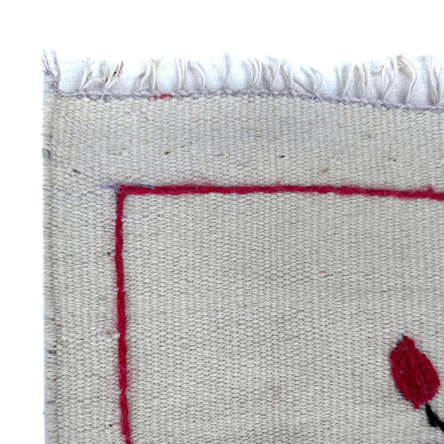 Hand Made Embroidery Kilim 3' 10" x 6' 4" ft / 116 x 193 cm - No. G37359