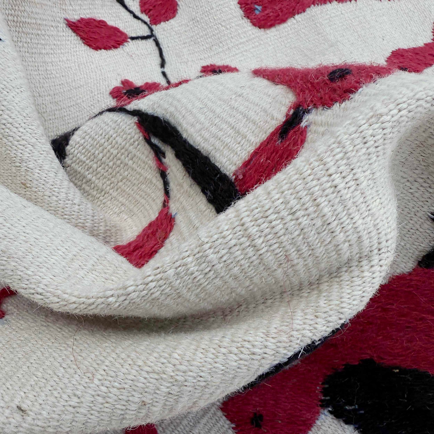 Hand Made Embroidery Kilim 3' 10" x 6' 4" ft / 116 x 193 cm - No. G37359