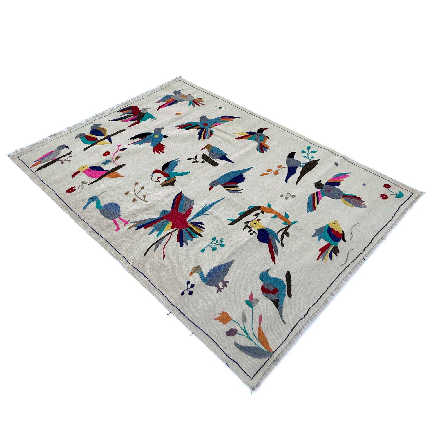 Pakistani Embroidery Kilim 3' 9" x 6' 4" ft / 115 x 192 cm - No. G37360