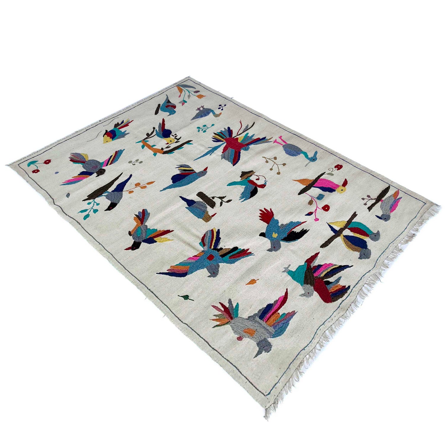 Pakistani Embroidery Kilim 3' 9" x 6' 4" ft / 115 x 192 cm - No. G37360