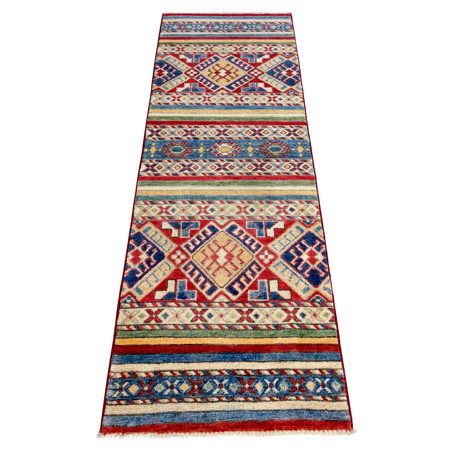 Hand Knotted Khurjeen Oriental Runner Rug 1' 10" x 5' 11" ft / 57 x 180 cm - No. G37554
