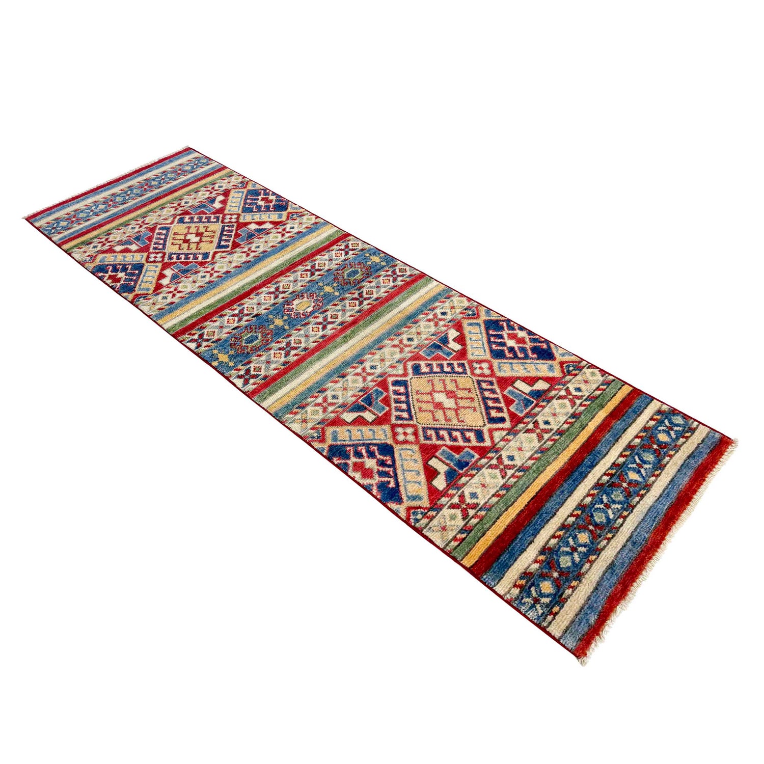 Hand Knotted Khurjeen Oriental Runner Rug 1' 10" x 5' 11" ft / 57 x 180 cm - No. G37554