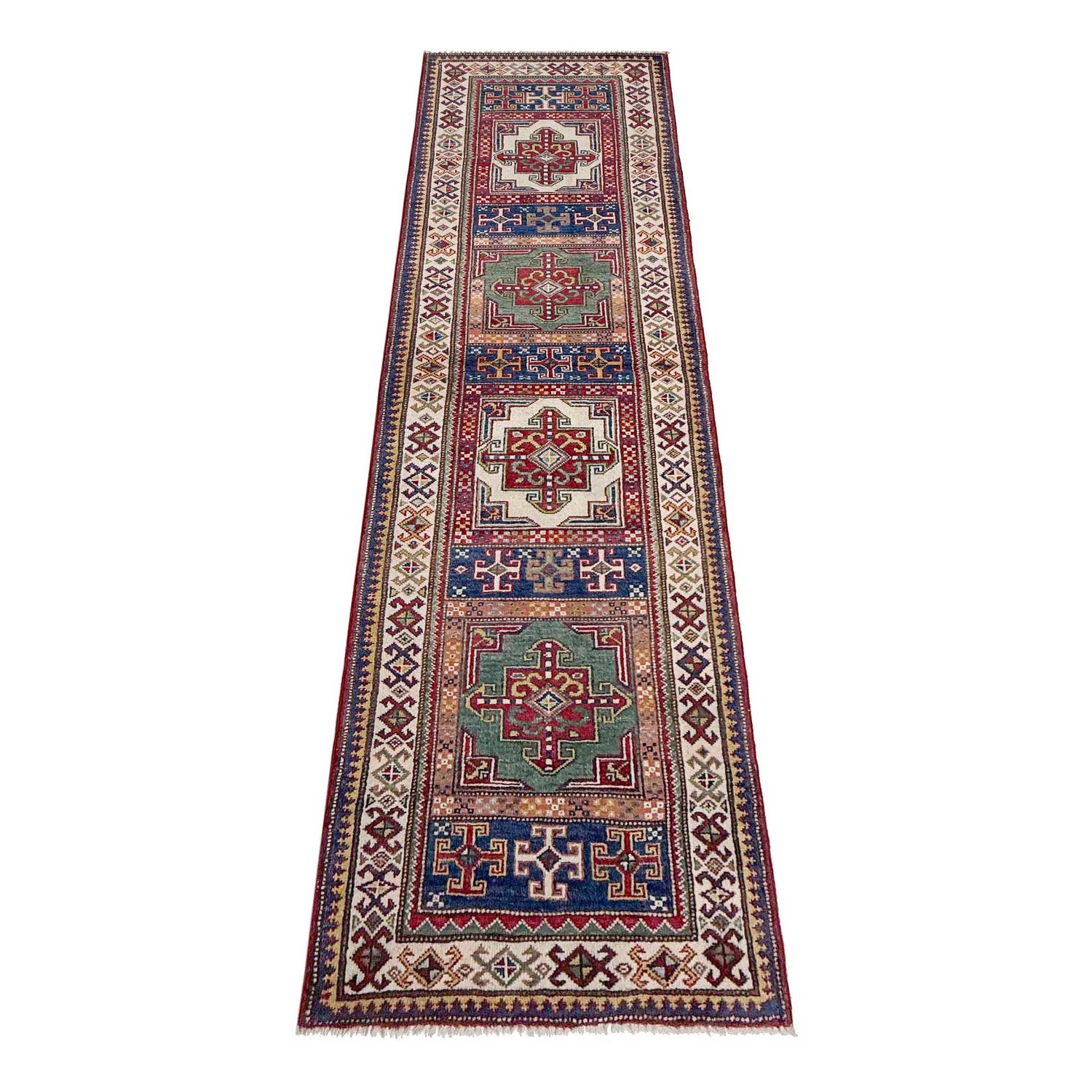Multi Color Kazak Runner Rug 2' 5" x 10' 2" ft / 77 x 295 cm - No. G37561