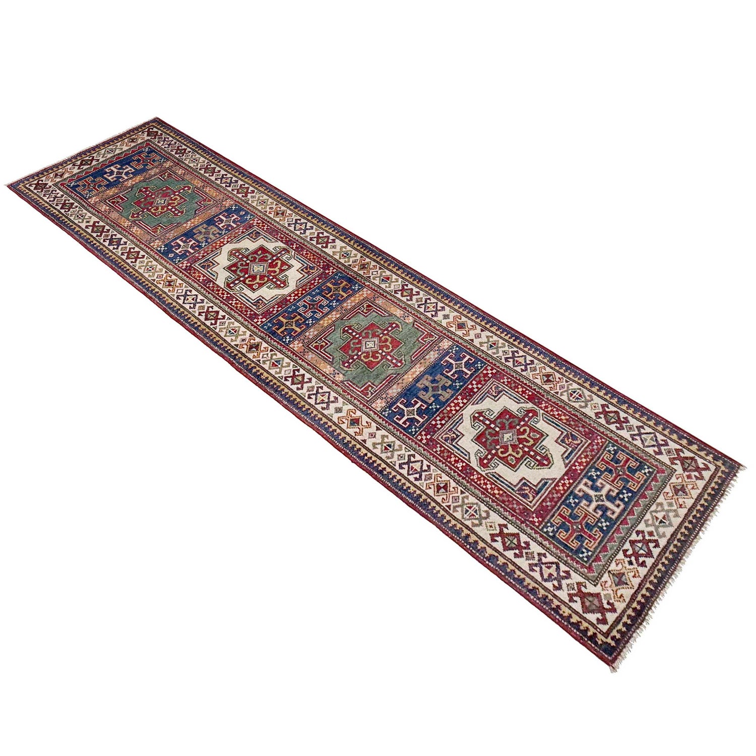 Multi Color Kazak Runner Rug 2' 5" x 10' 2" ft / 77 x 295 cm - No. G37561